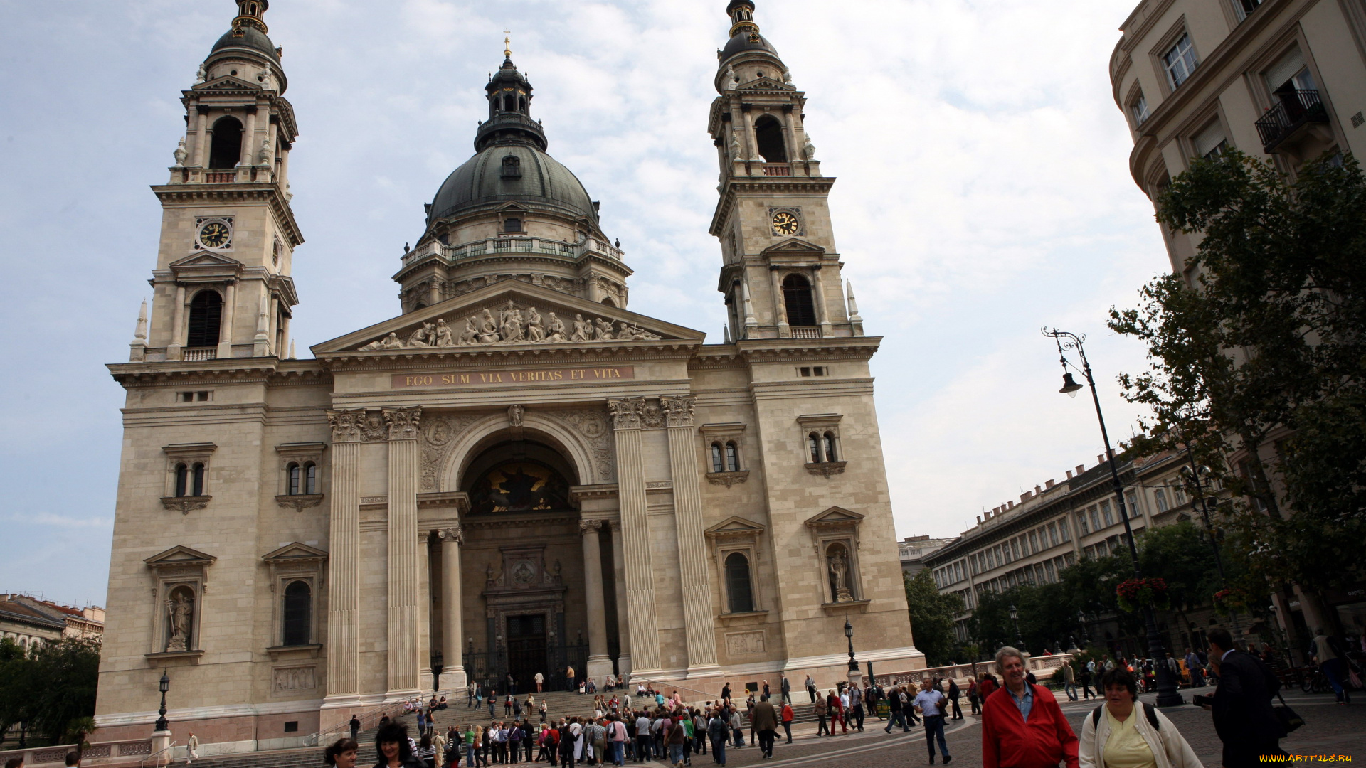 города, будапешт, , венгрия, собор, туристы