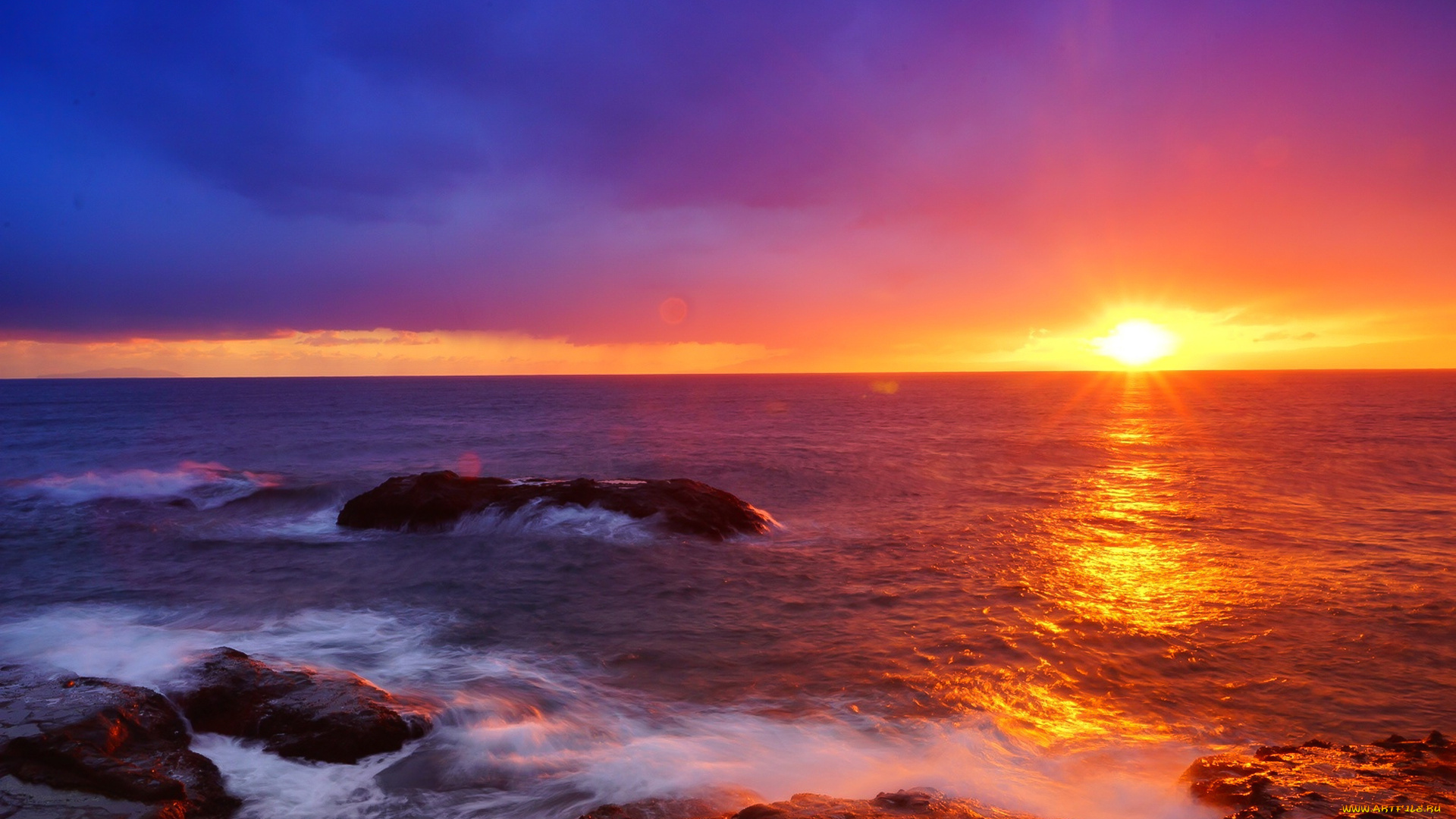 природа, восходы, закаты, закат, солнце, красиво, море, Япония, волны, вода, небо, пейзаж