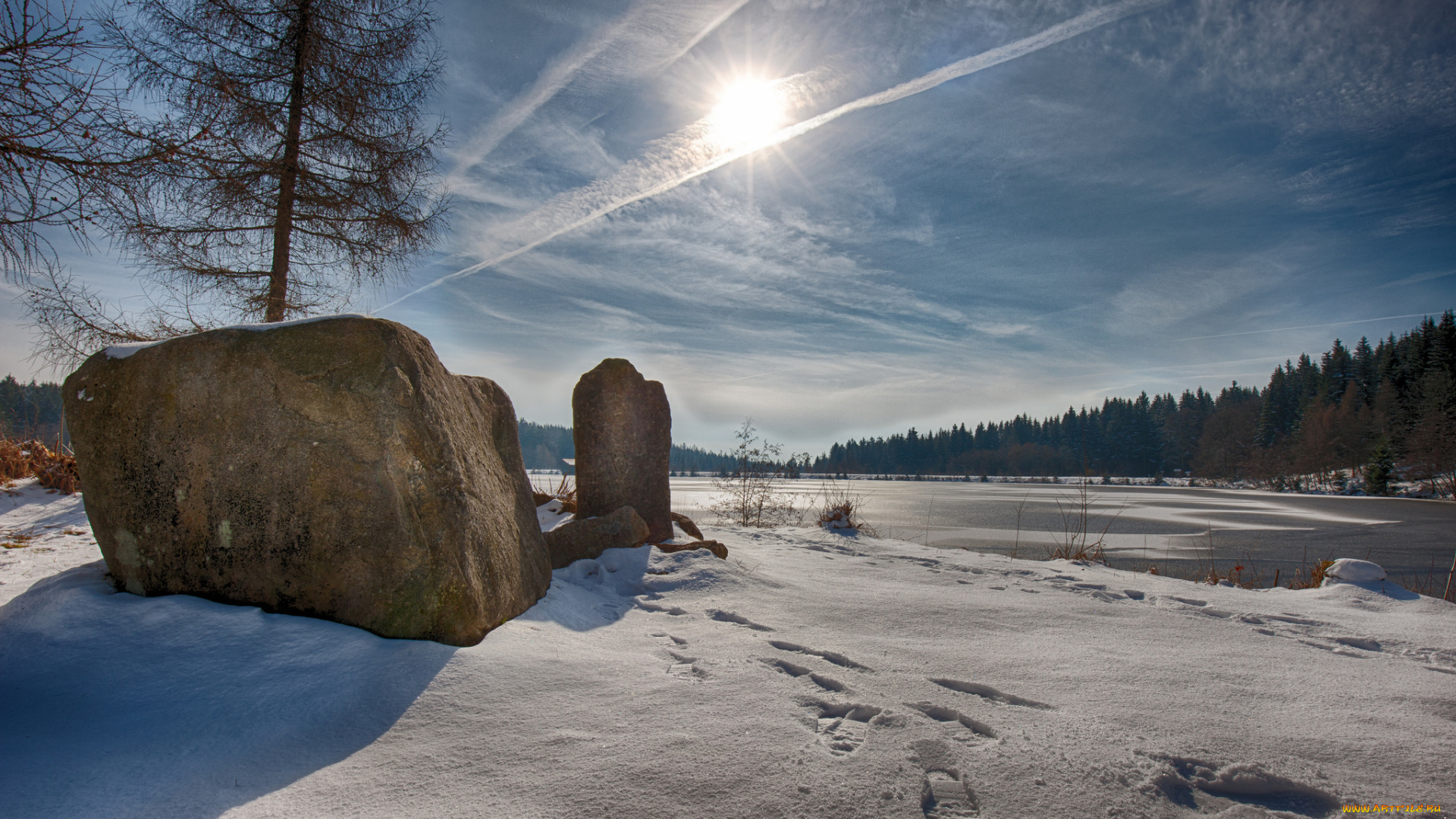 природа, зима, снег