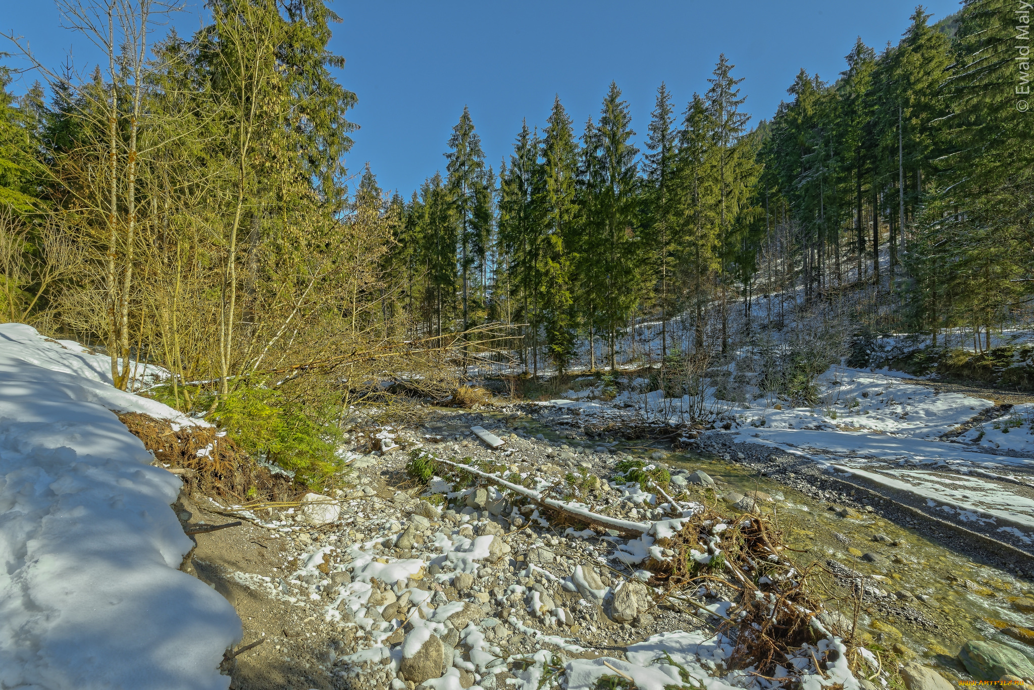 природа, зима, снег