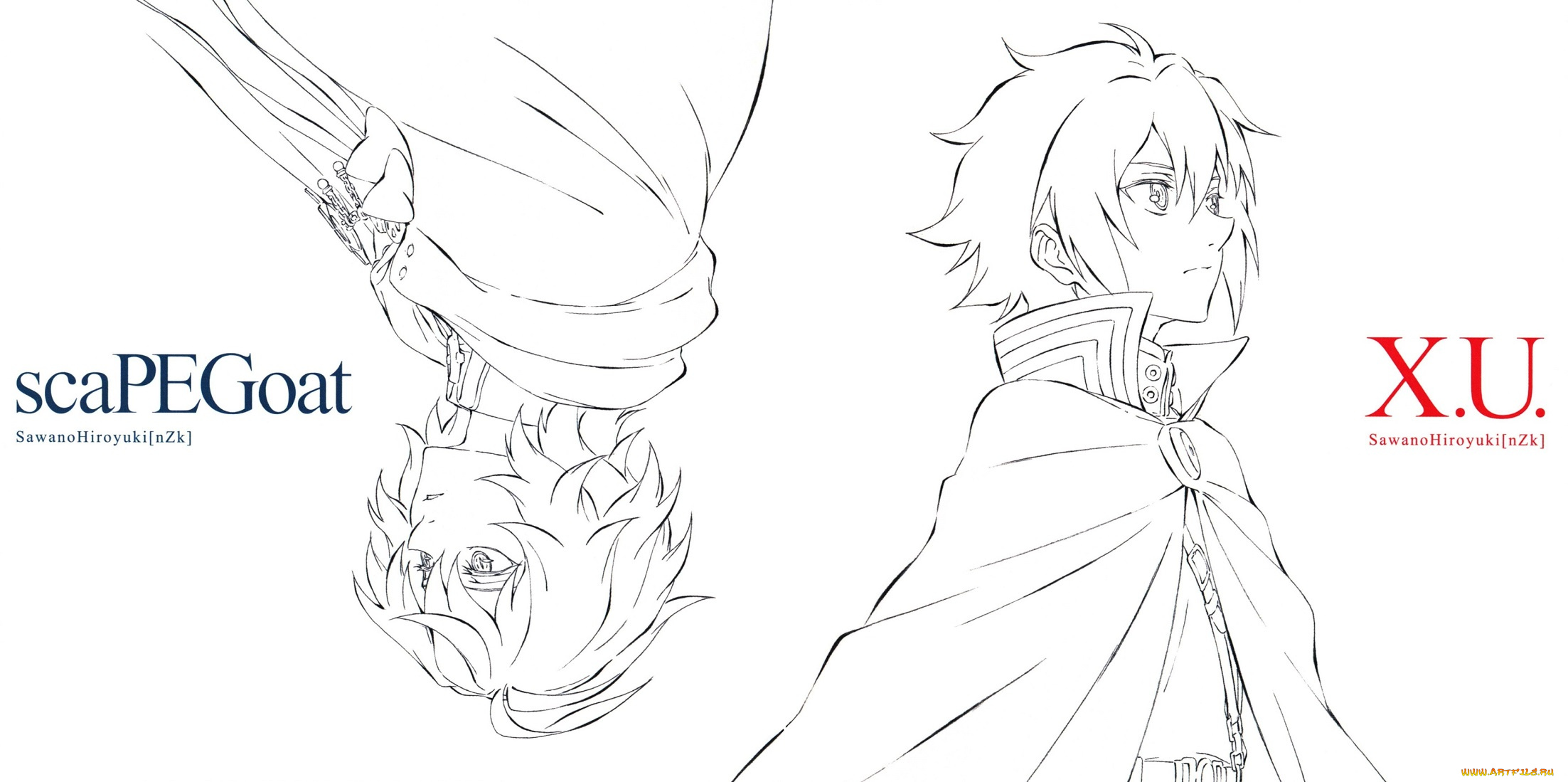 аниме, owari, no, seraph, раскраск, парень, ваприр, микаэла