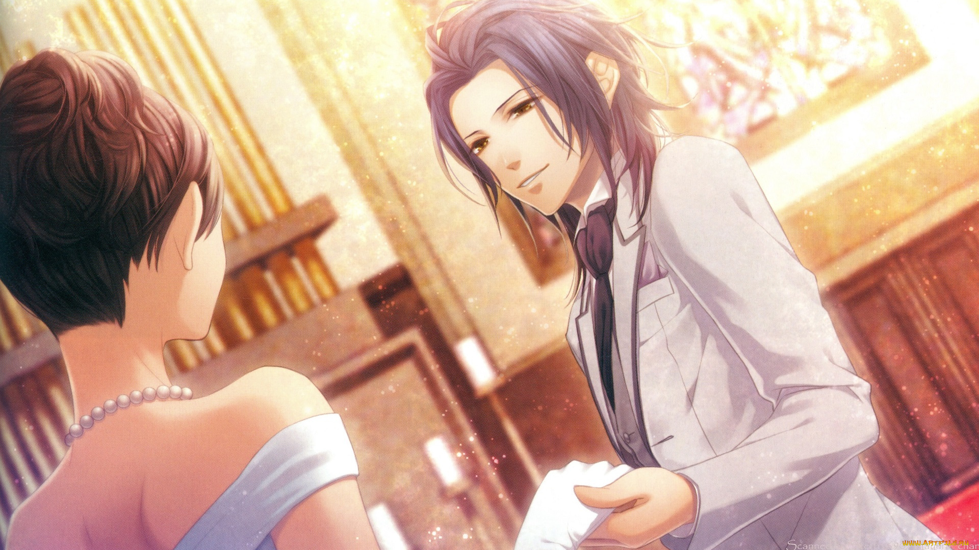 аниме, clock, zero, костюм, wanderer, приглашение, art, clock, zero, nadeshiko, kurou, visual, novel, бусы, nagaoka