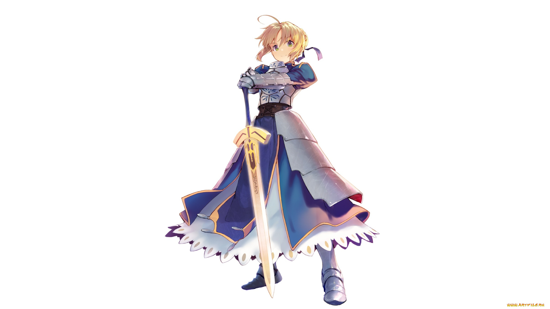 аниме, fate, stay, night, фон, взгляд, девушка