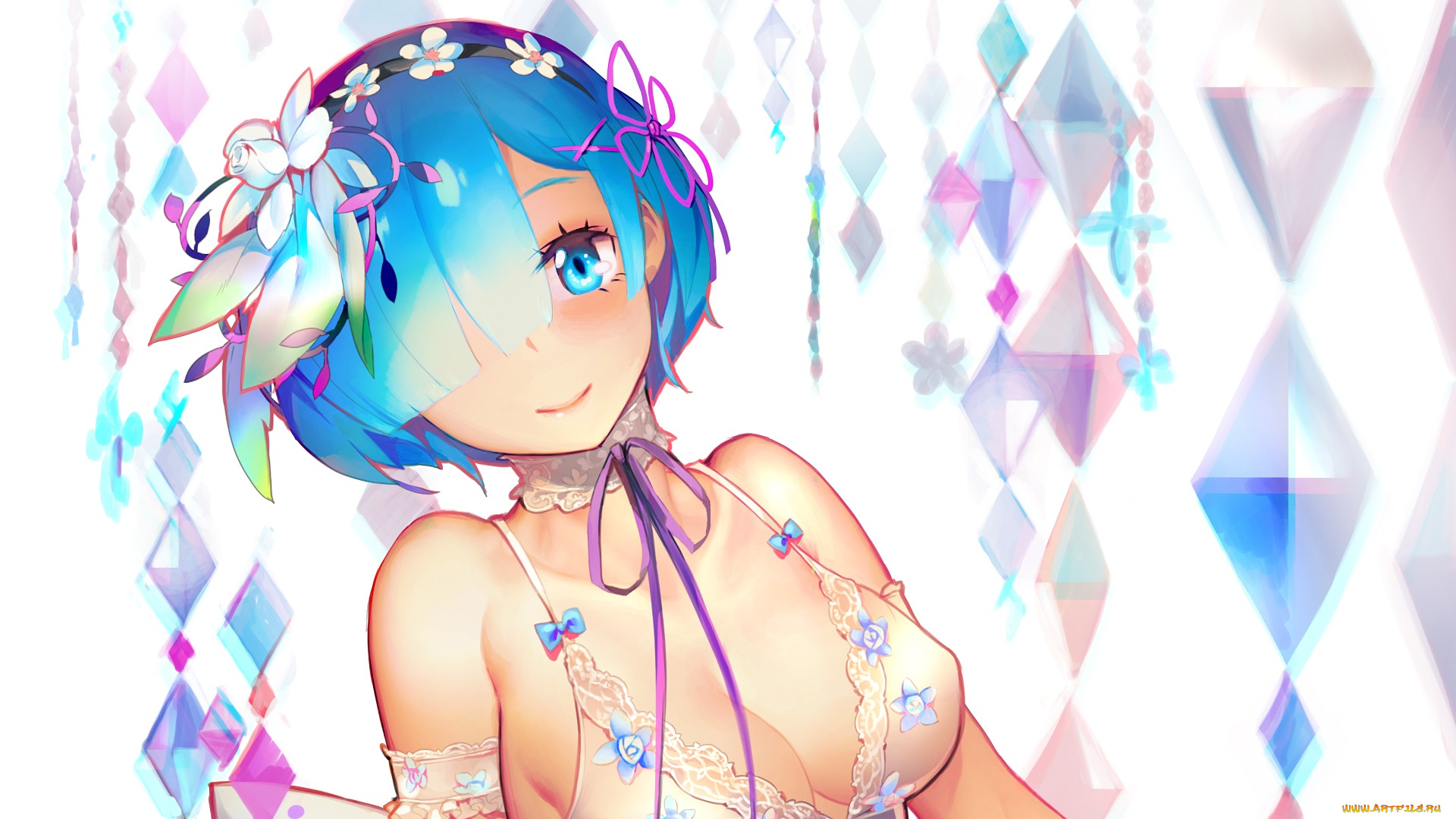 аниме, re, , zero, kara, hajimeru, isekai, seikatsu, фон, взгляд, девушка