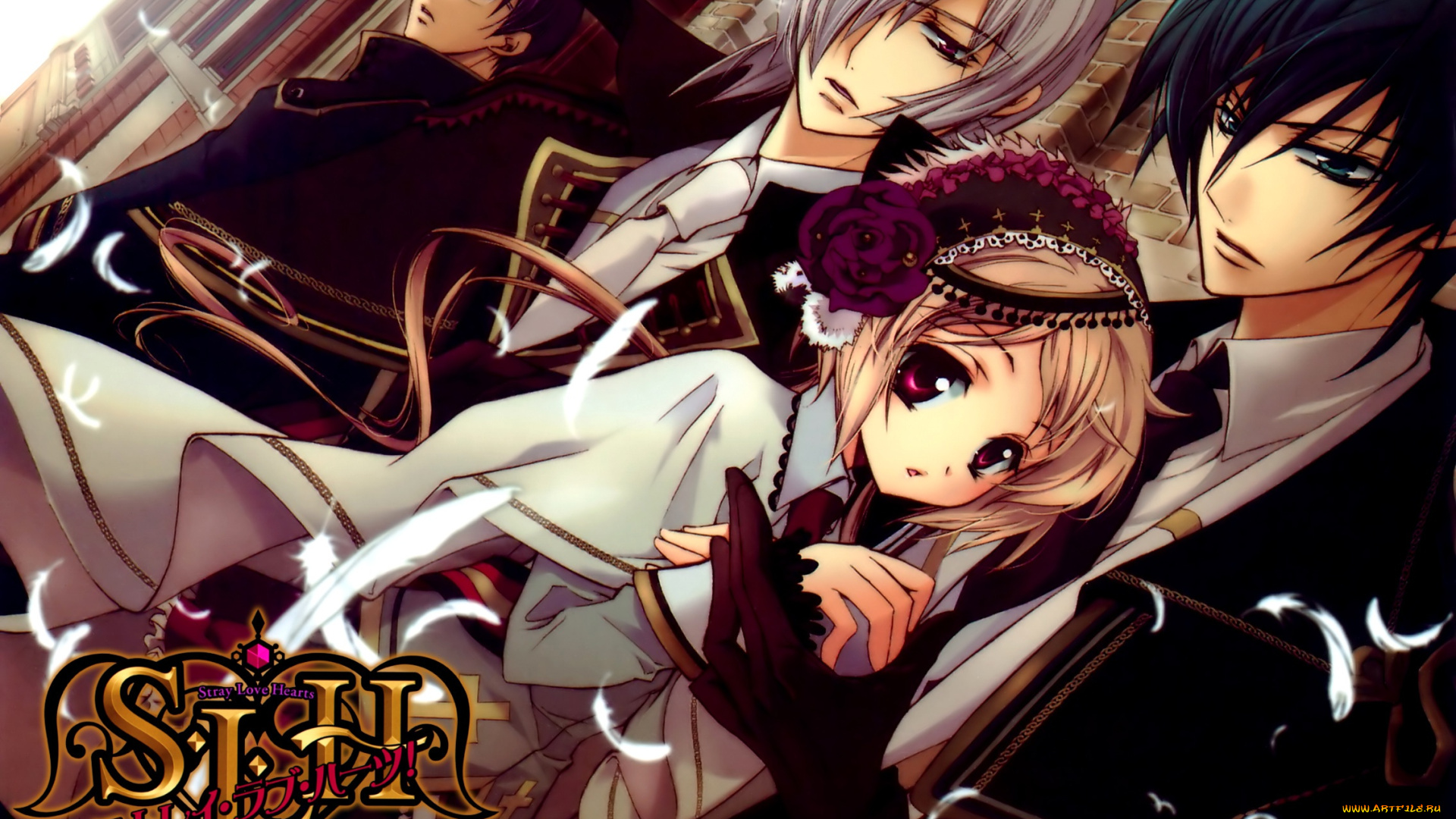 аниме, stray, love, hearts, hiyoki, kozue, cain, kumoide, повязка, на, глаз, шапка, stray, love, hearts, цилиндр, военная, форма, занавес, костюм, art, парни, трость, aya, shouoto, ren, ichikawa, shizuka, uryu, kuga, raizei