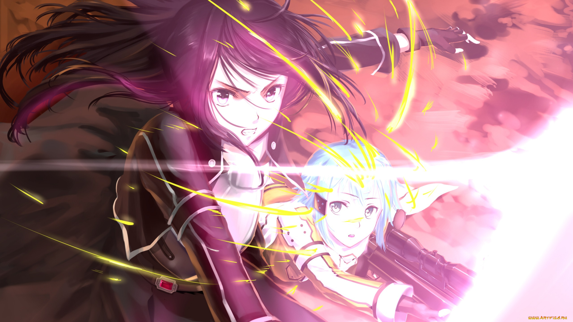 аниме, sword, art, online, девушка, фон, взгляд