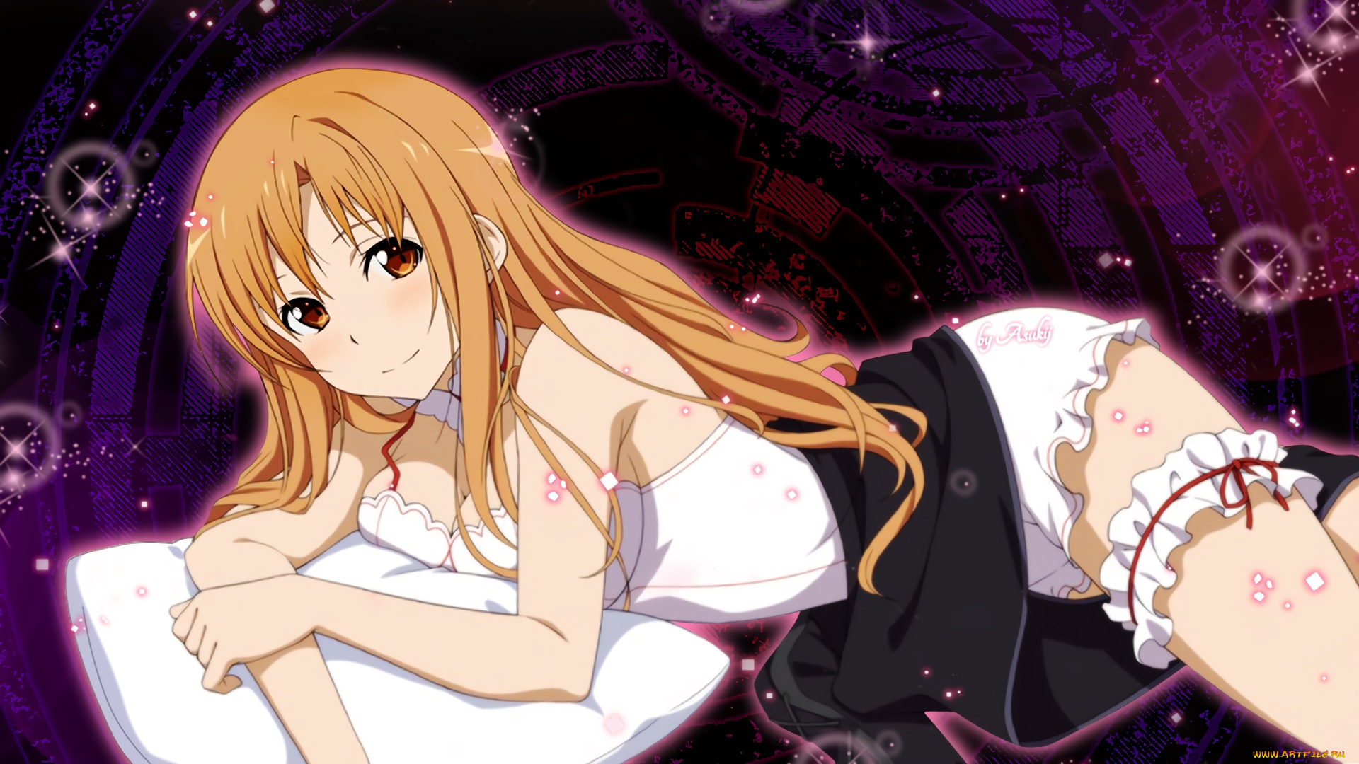 аниме, sword, art, online, девушка, фон, взгляд