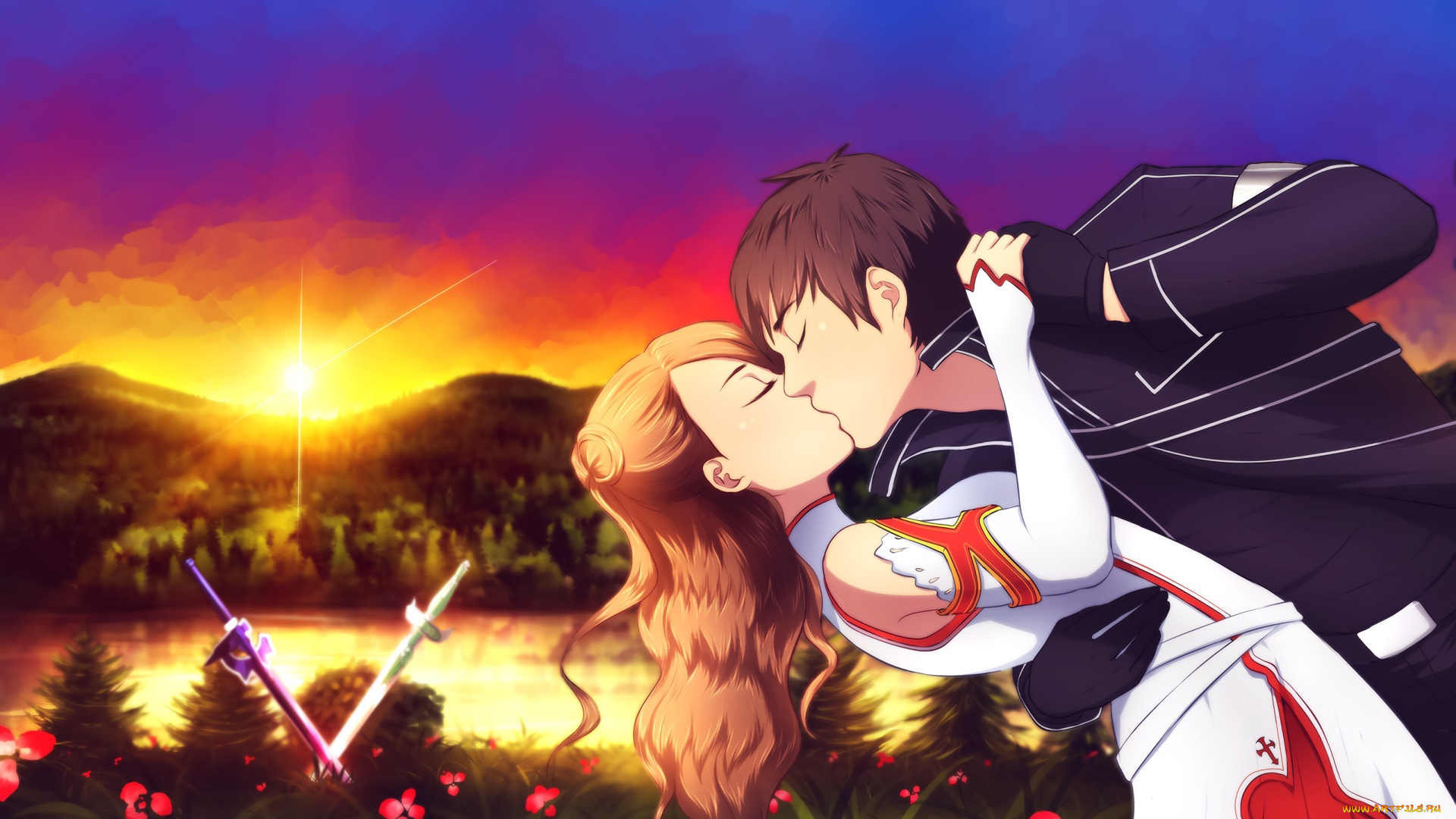 аниме, sword, art, online, девушка, фон, взгляд