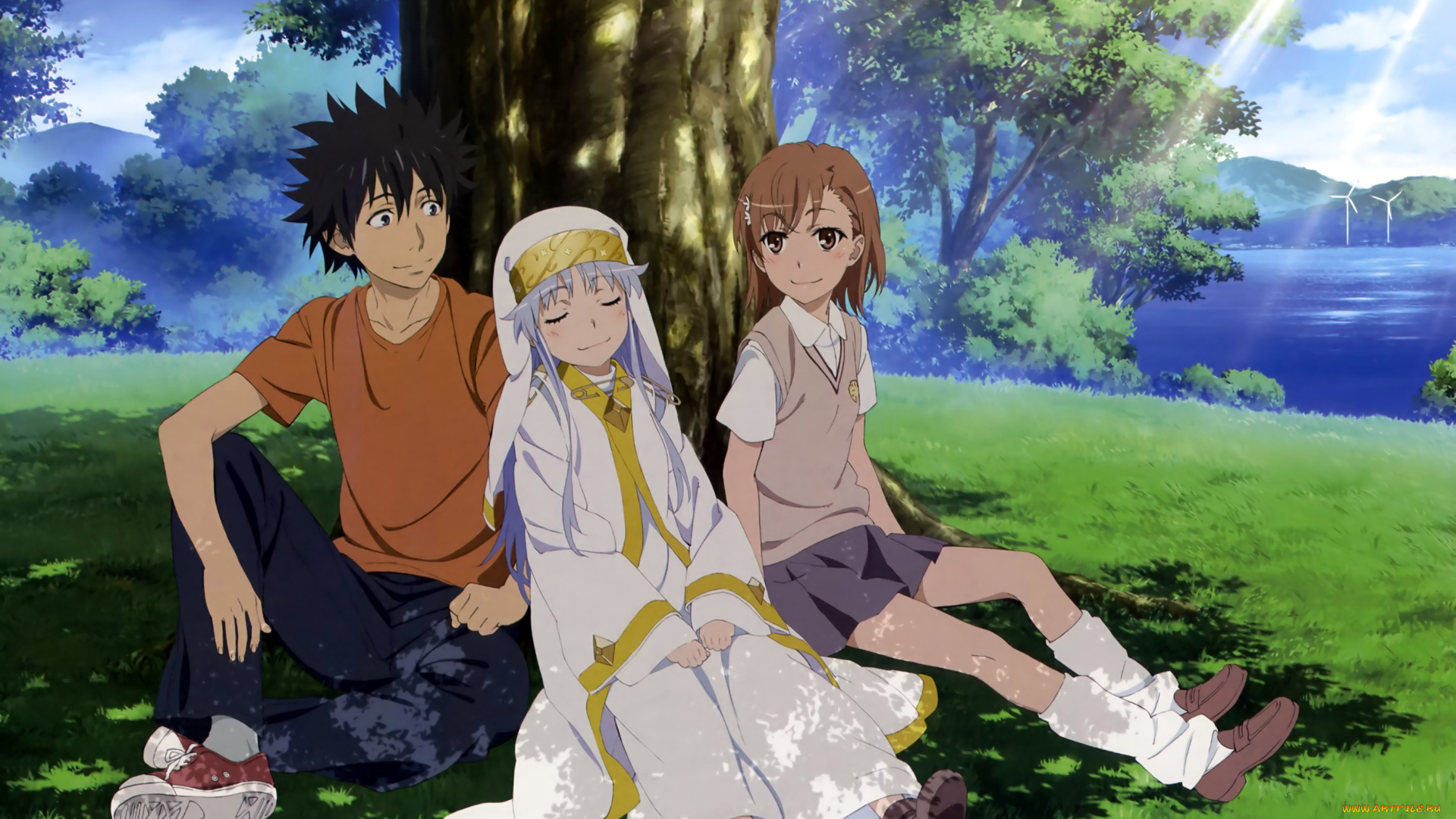 аниме, toaru, majutsu, no, index, взгляд, девушки, фон