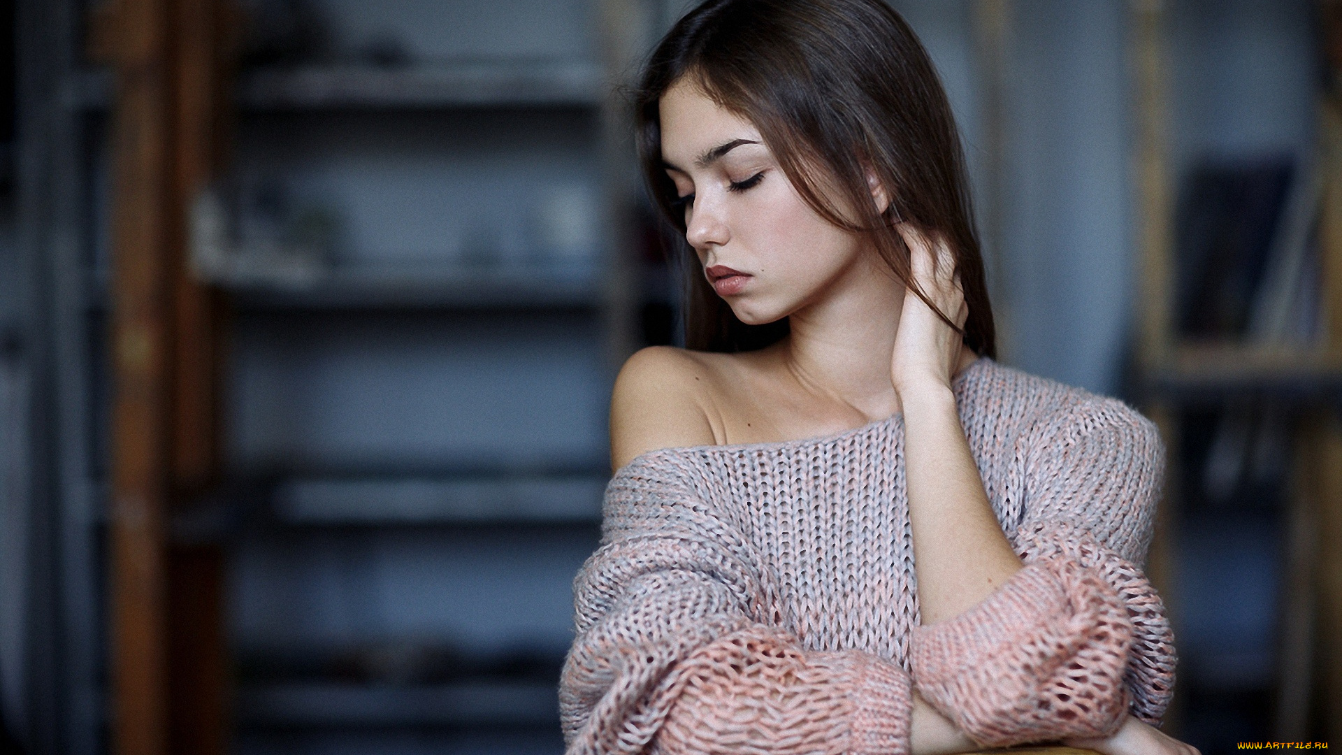 девушки, -unsort, , брюнетки, , шатенки, взгляд, девушка, фон