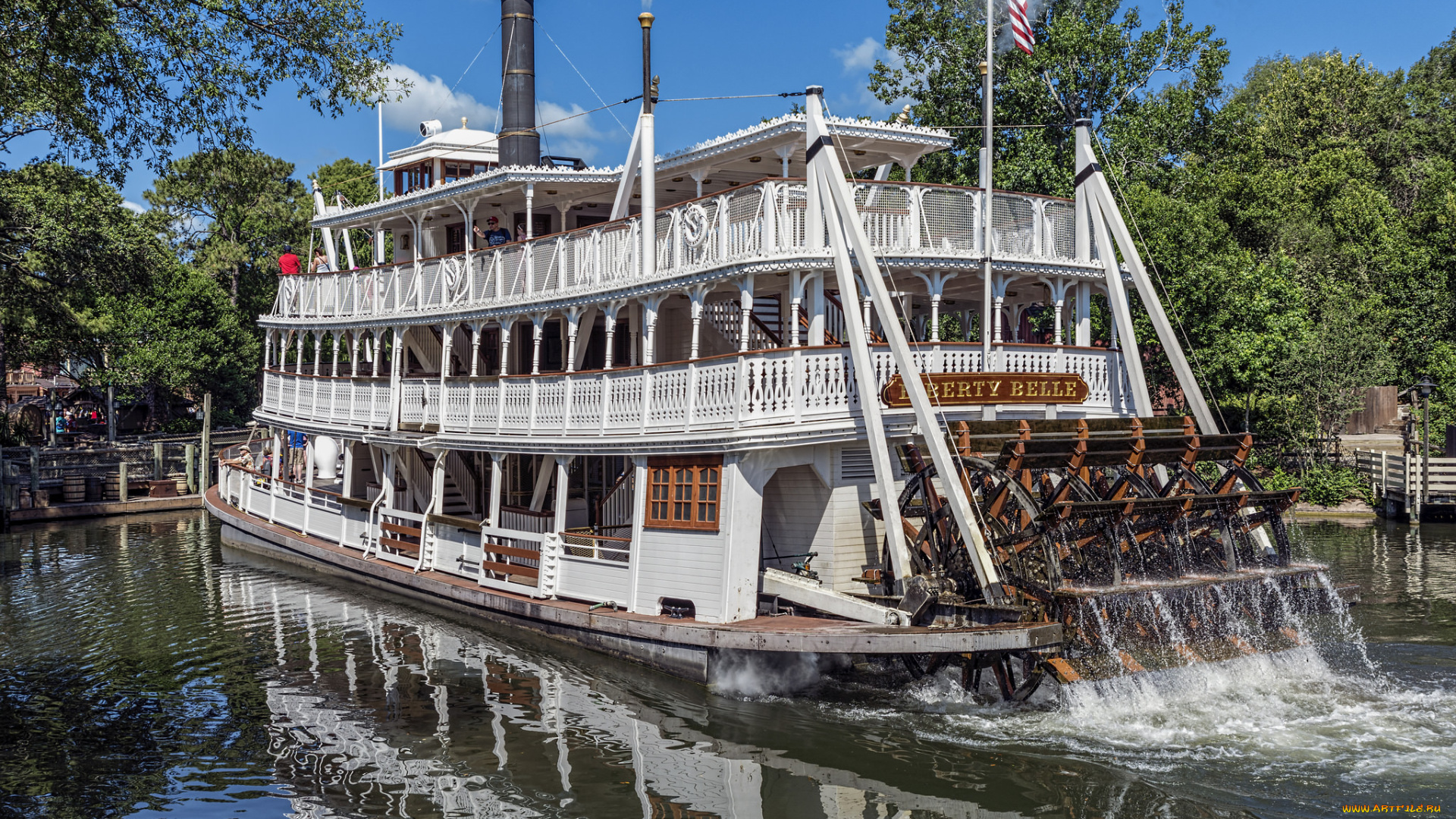 корабли, пароходы, пароход, колесный