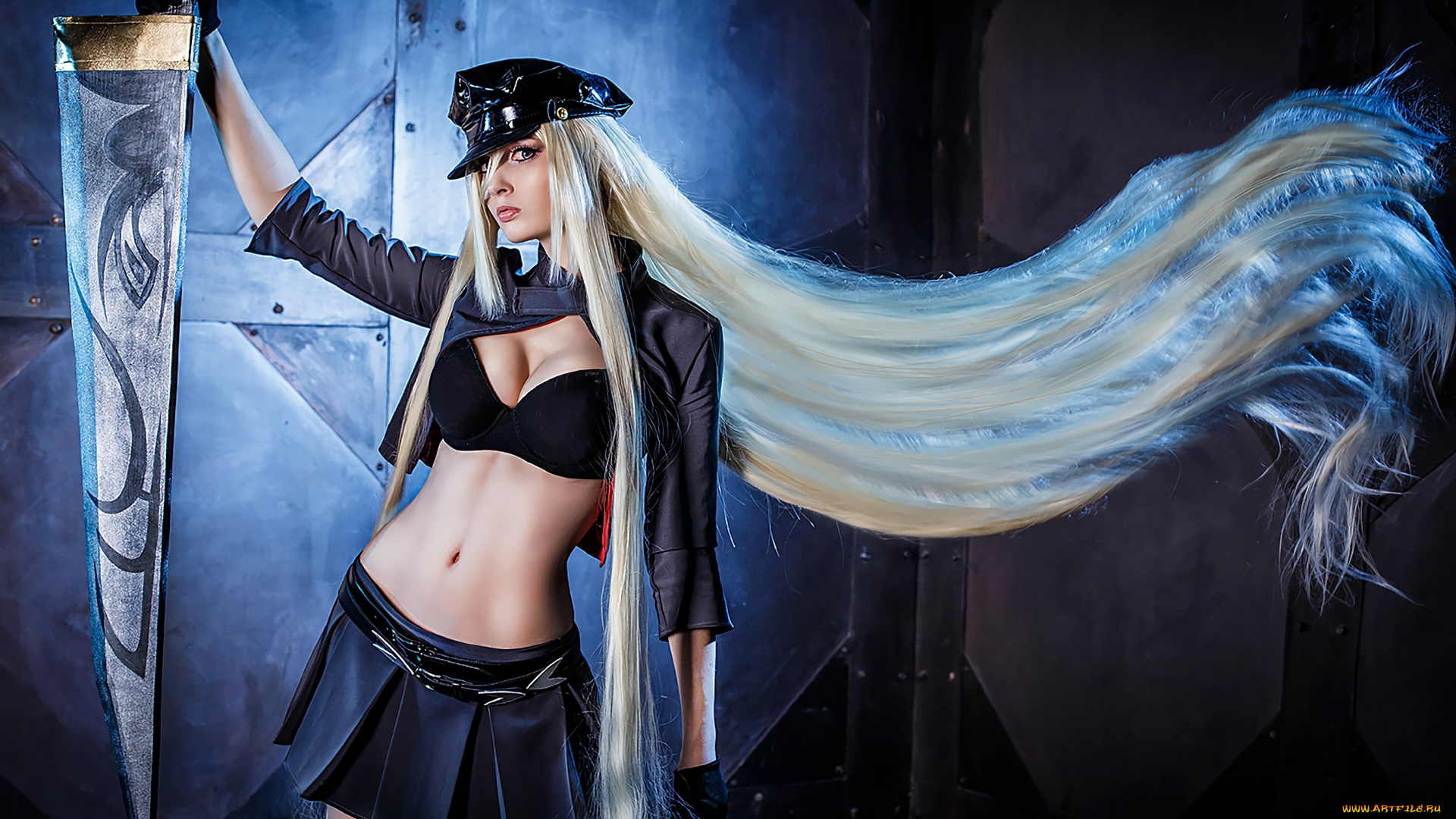 разное, cosplay, , косплей, god, chest, bishamonten, pose, blade, brassiere, oppai, boobies, busty, titty, goddess, thigh, bra, ken, breast, sword, noragami, boobs, tits, cosplay, anime