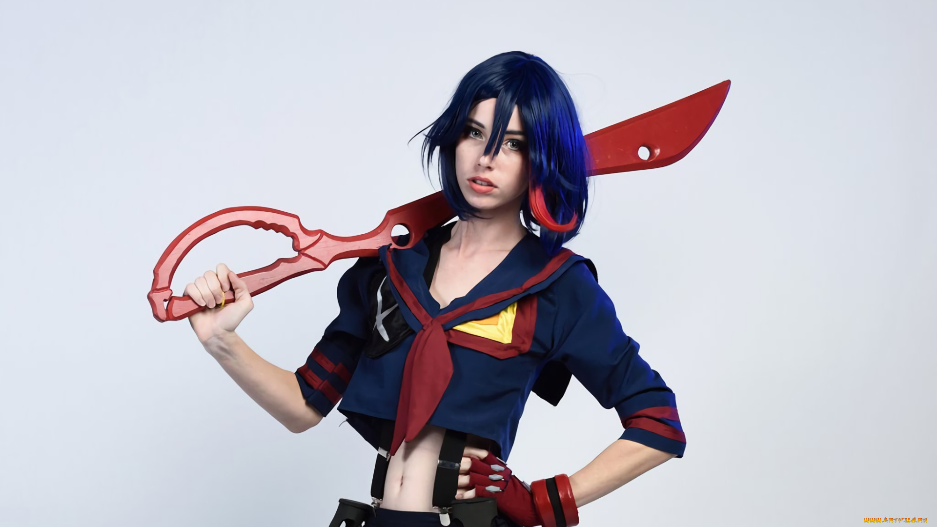 разное, cosplay, , косплей, seifuku, part, of, a, pair, scissors, cosplay, ken, uniform, sword, girl, blade, kill, la