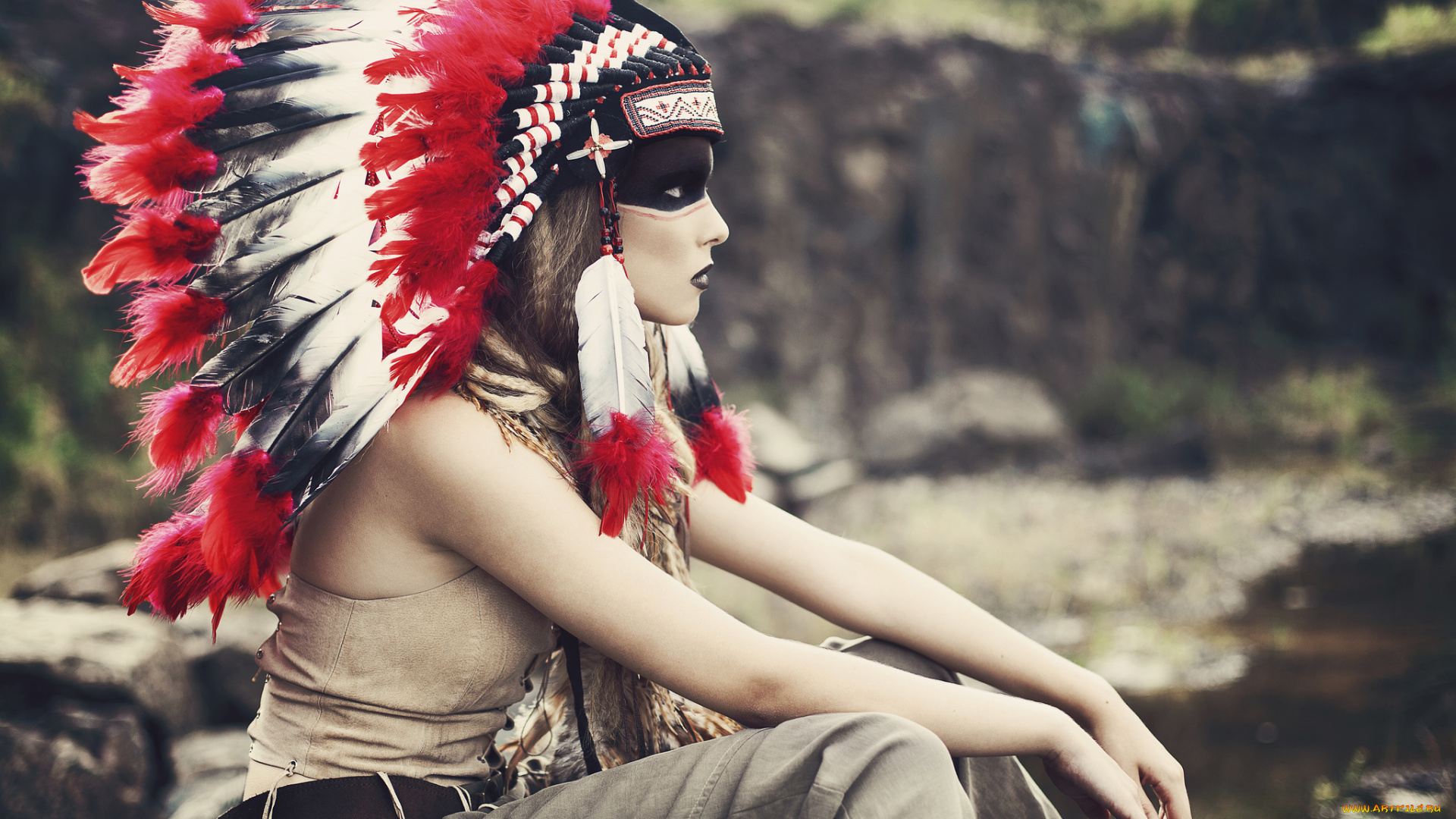 разное, маски, , карнавальные, костюмы, перья, дикий, запад, тропа, войны, индианка, девушка