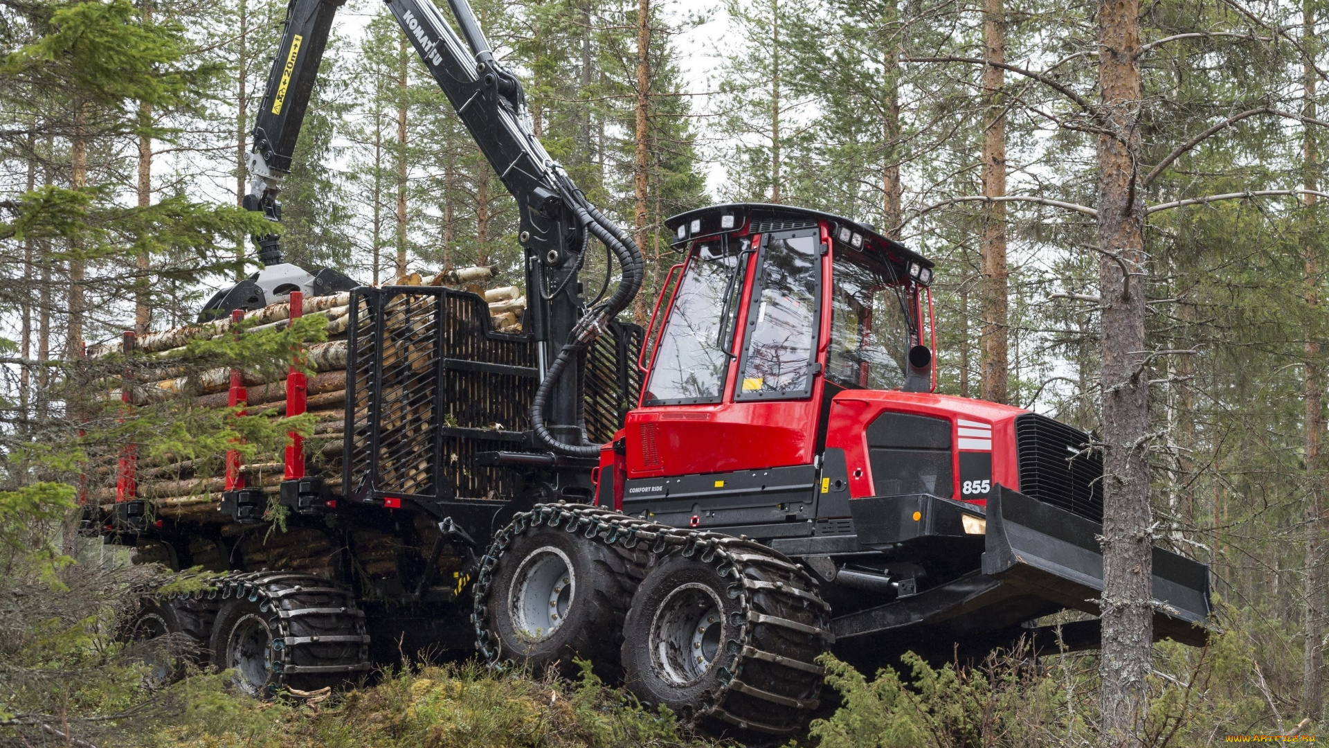 техника, лесоповалочная, техника, komatsu