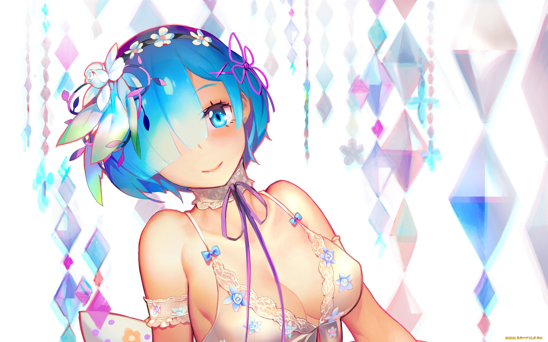 аниме, re, , zero, kara, hajimeru, isekai, seikatsu, фон, взгляд, девушка