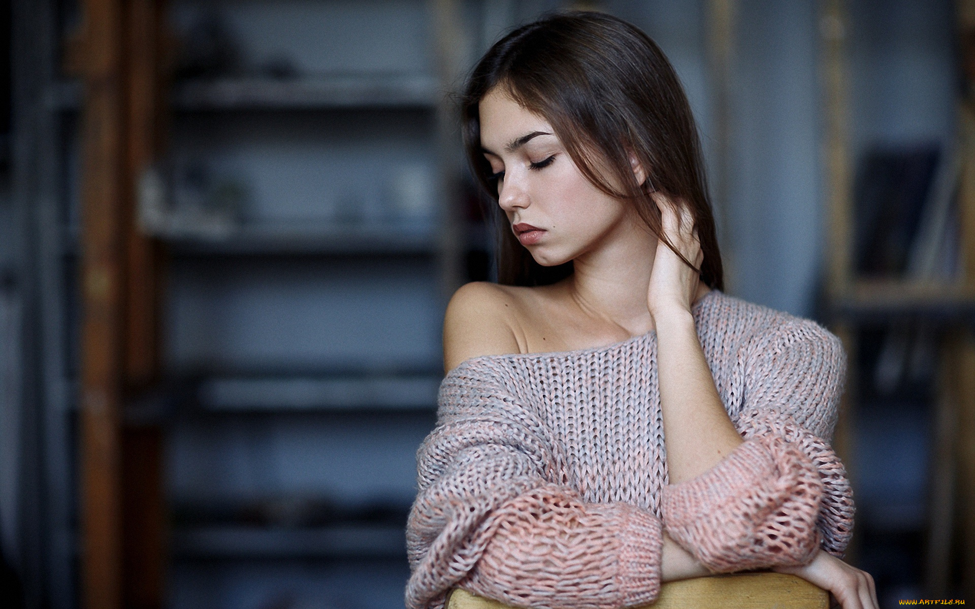 девушки, -unsort, , брюнетки, , шатенки, взгляд, девушка, фон