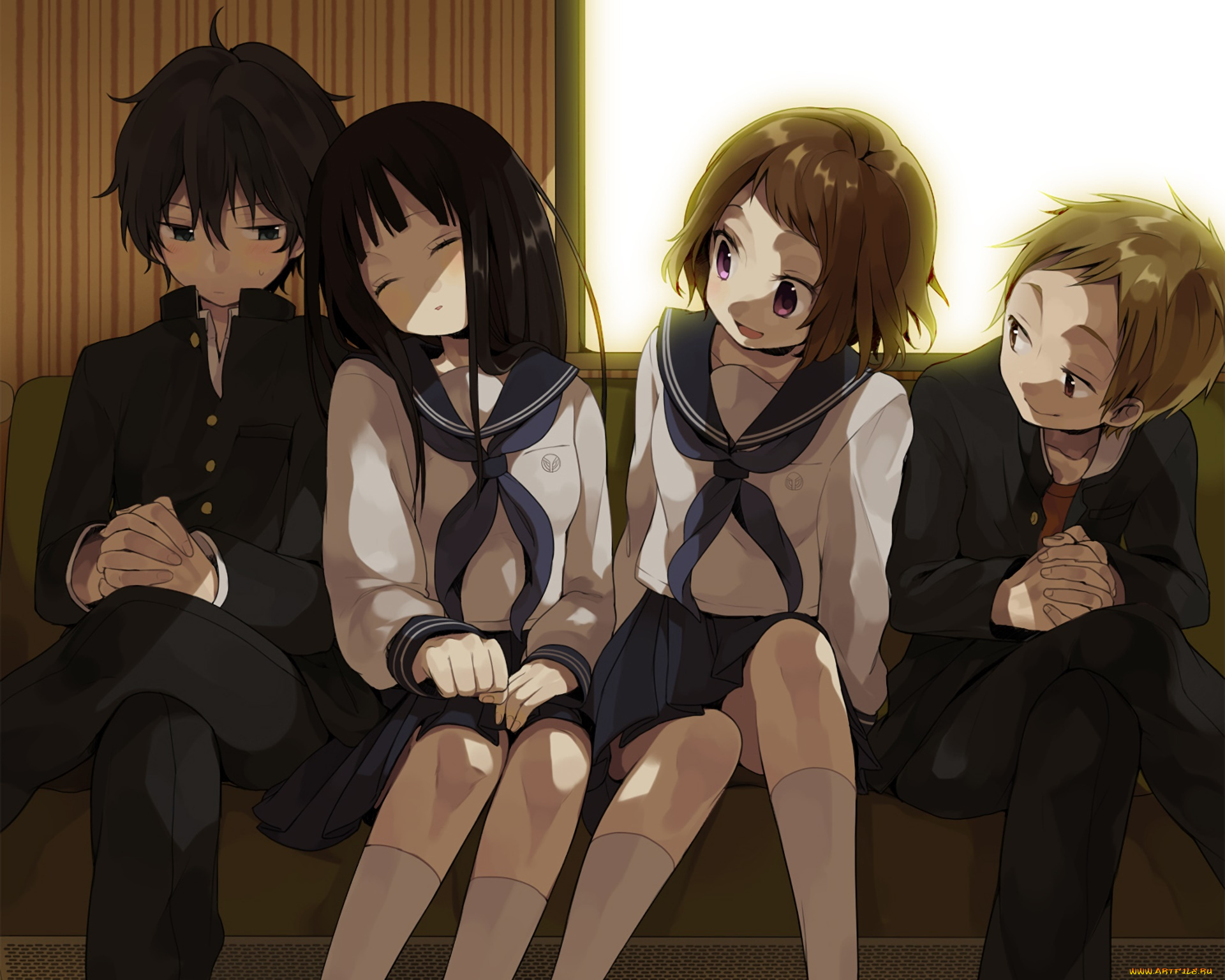 аниме, hyouka, фон, девушки, взгляд