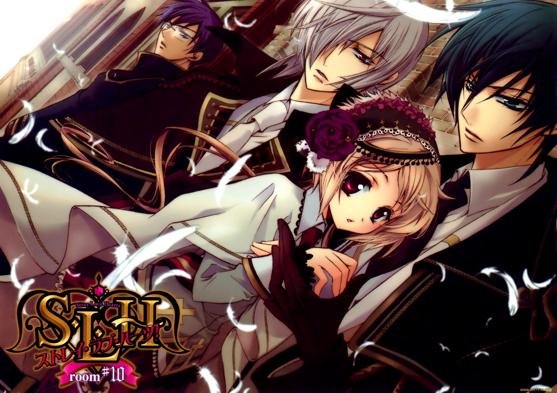 аниме, stray, love, hearts, hiyoki, kozue, cain, kumoide, повязка, на, глаз, шапка, stray, love, hearts, цилиндр, военная, форма, занавес, костюм, art, парни, трость, aya, shouoto, ren, ichikawa, shizuka, uryu, kuga, raizei