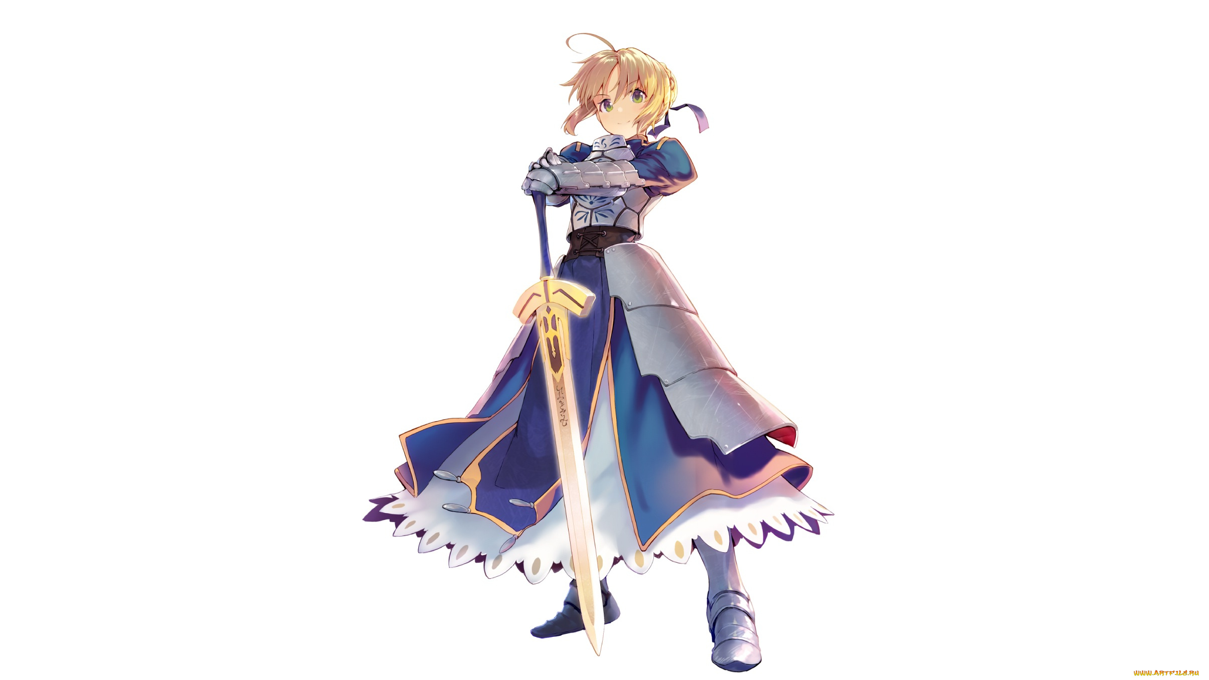 аниме, fate, stay, night, фон, взгляд, девушка