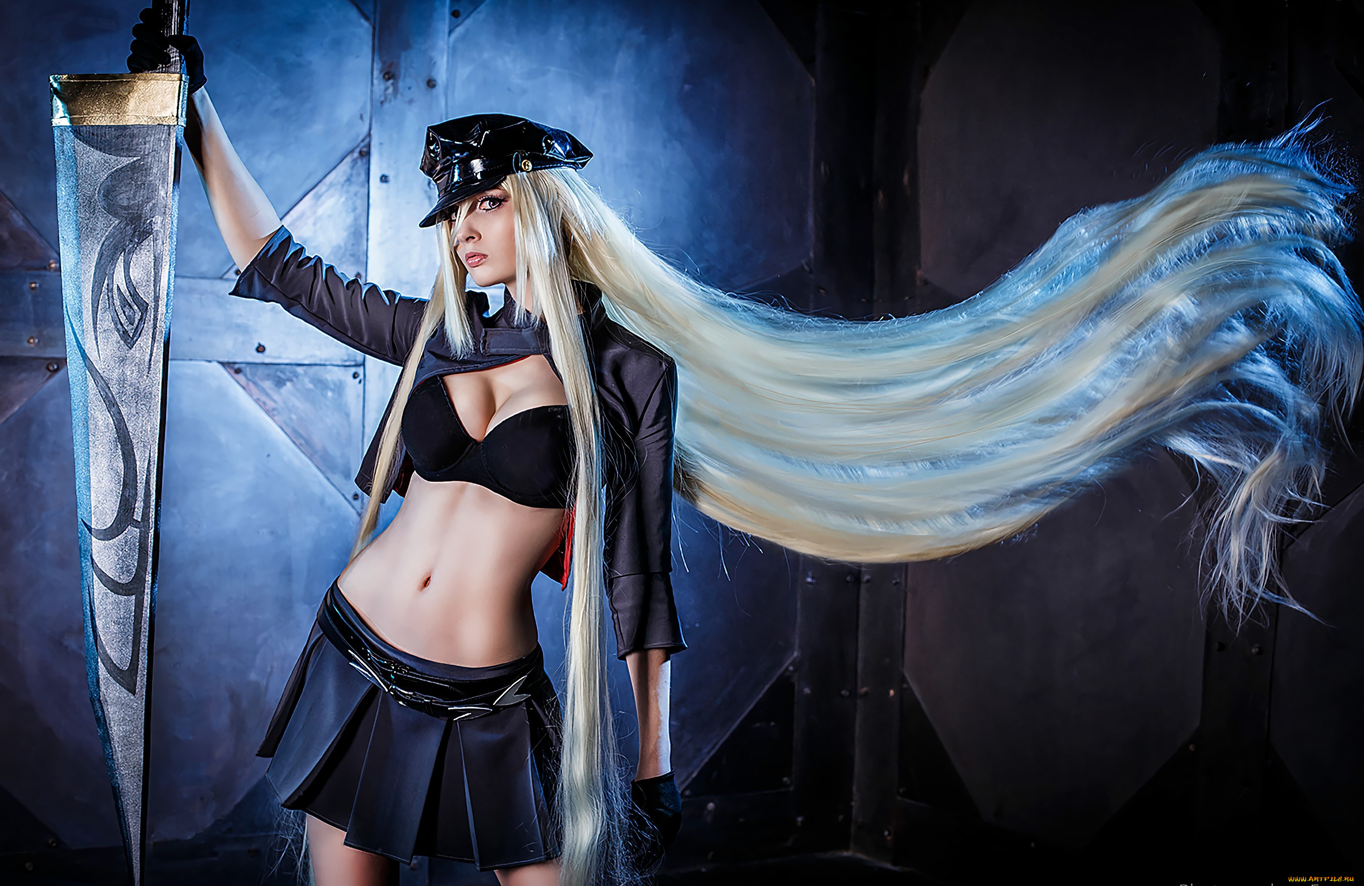 разное, cosplay, , косплей, god, chest, bishamonten, pose, blade, brassiere, oppai, boobies, busty, titty, goddess, thigh, bra, ken, breast, sword, noragami, boobs, tits, cosplay, anime