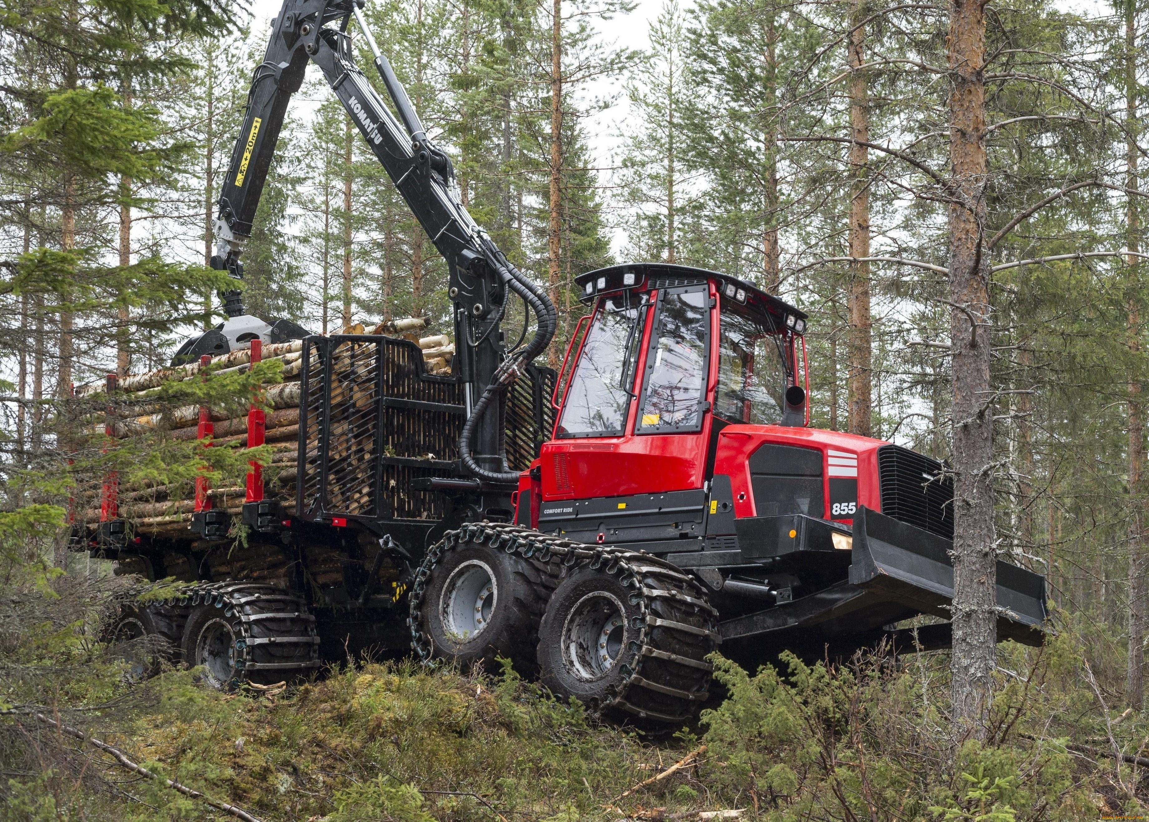 техника, лесоповалочная, техника, komatsu