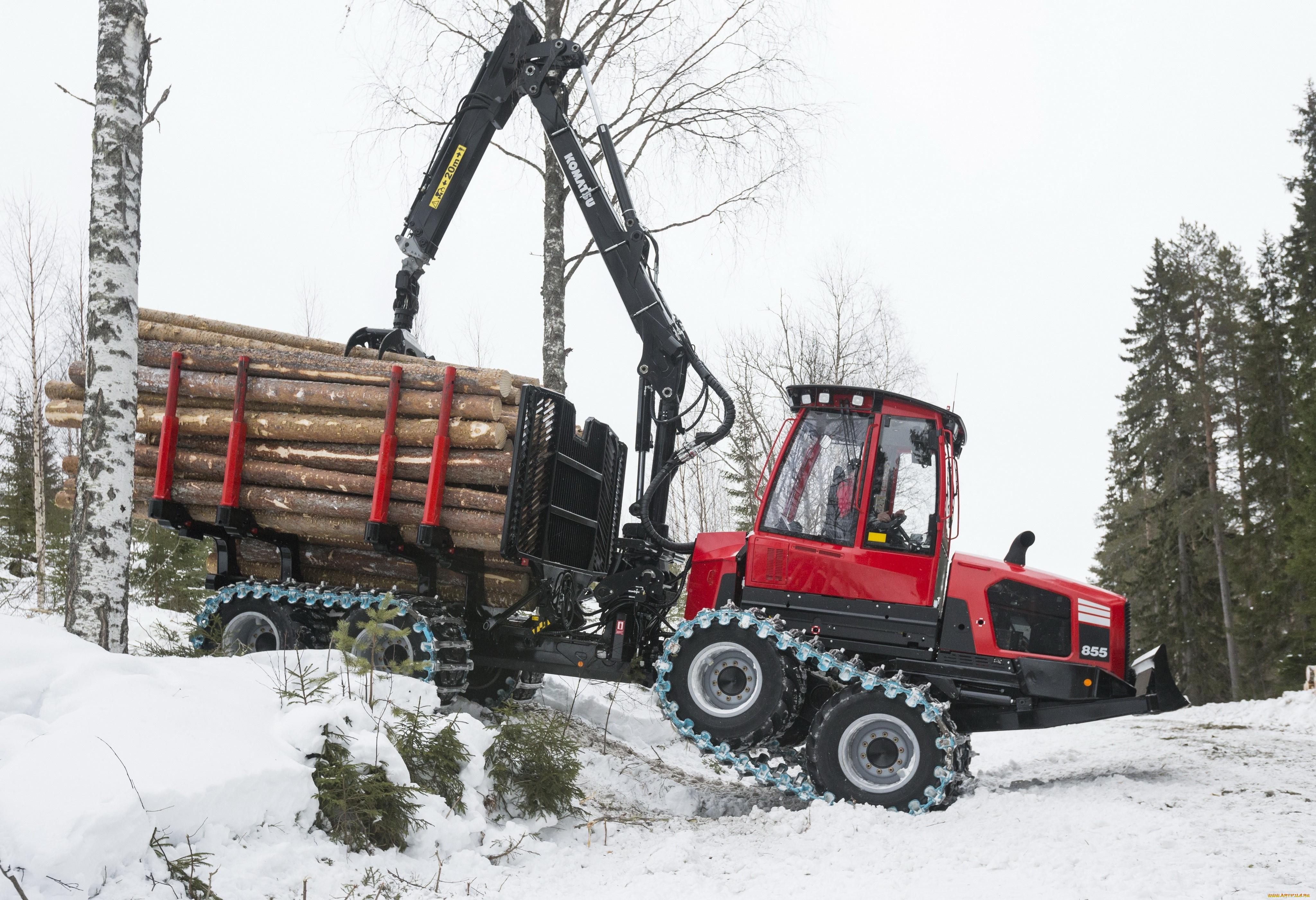 техника, лесоповалочная, техника, komatsu