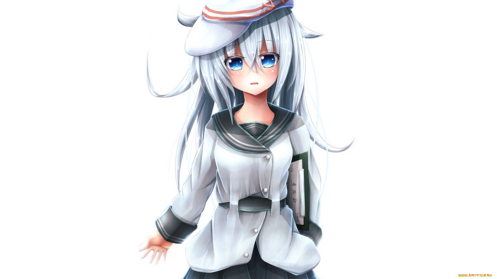 аниме, kantai, collection, девушка, взгляд, фон