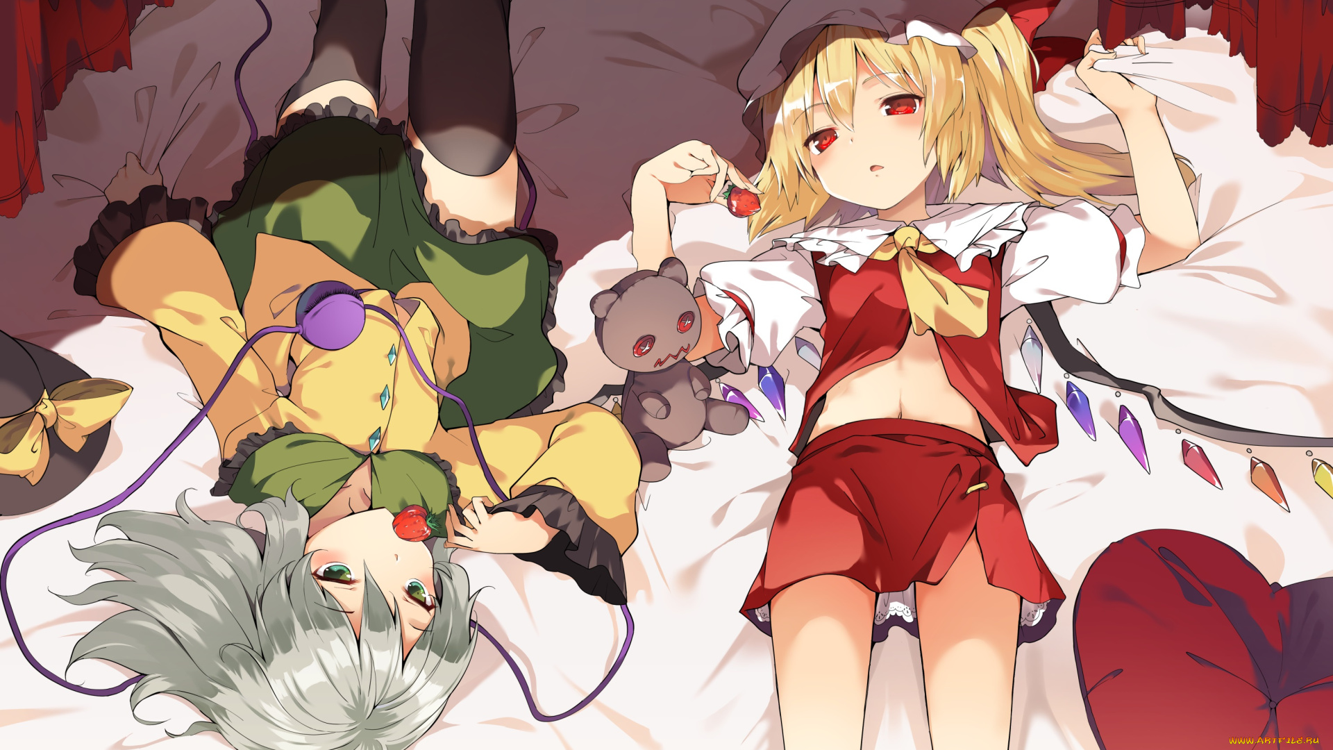 аниме, touhou, hasebe, yuusaku, komeiji, koishi, flandre, scarlet