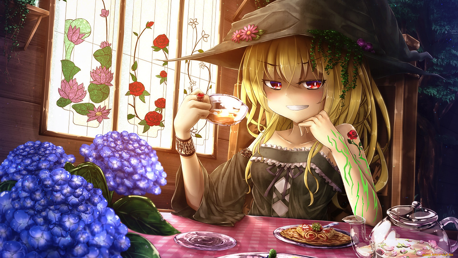 аниме, touhou, взгляд, фон, девушка