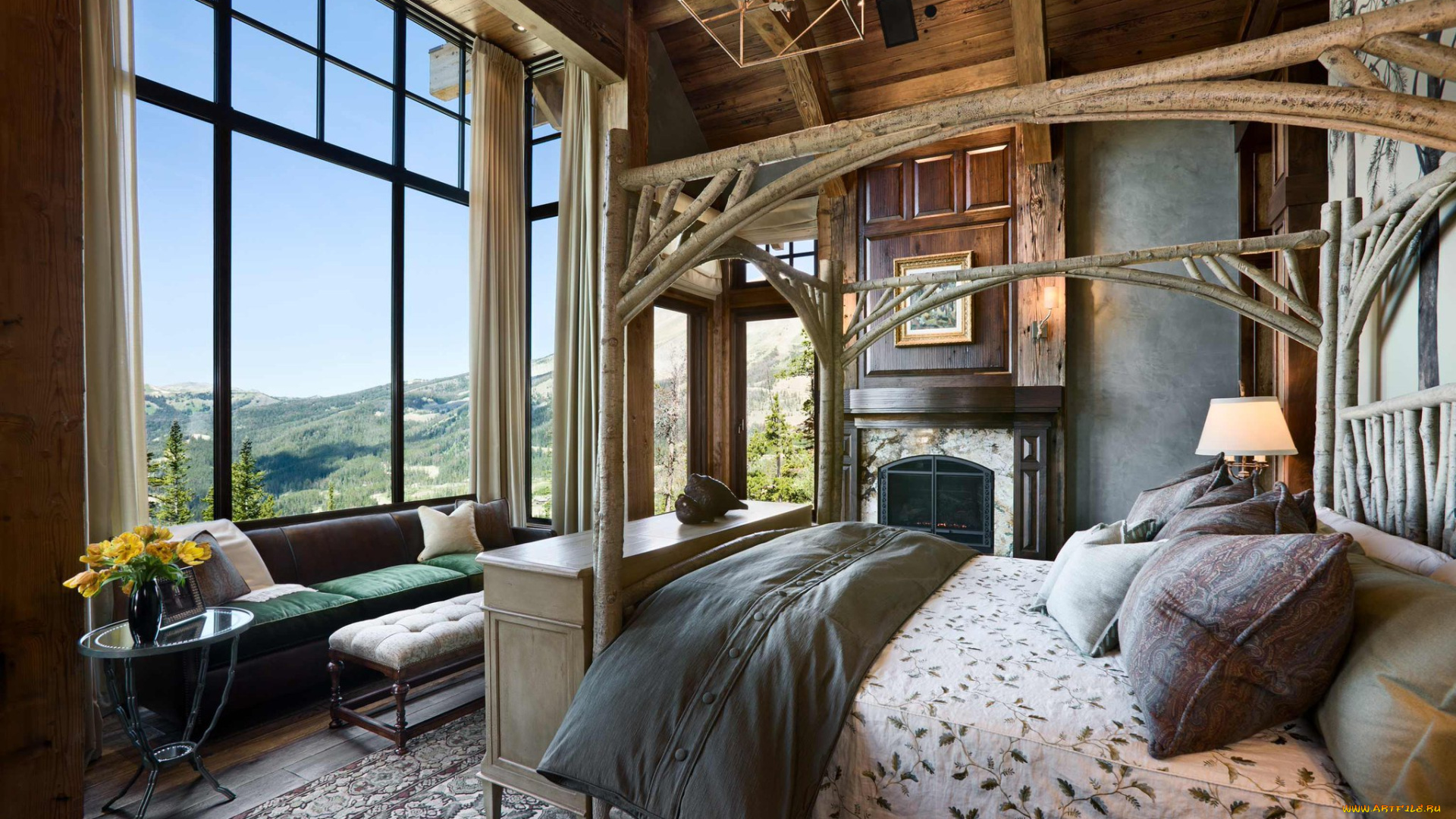 интерьер, спальня, quartz, residence, bedroom, montana