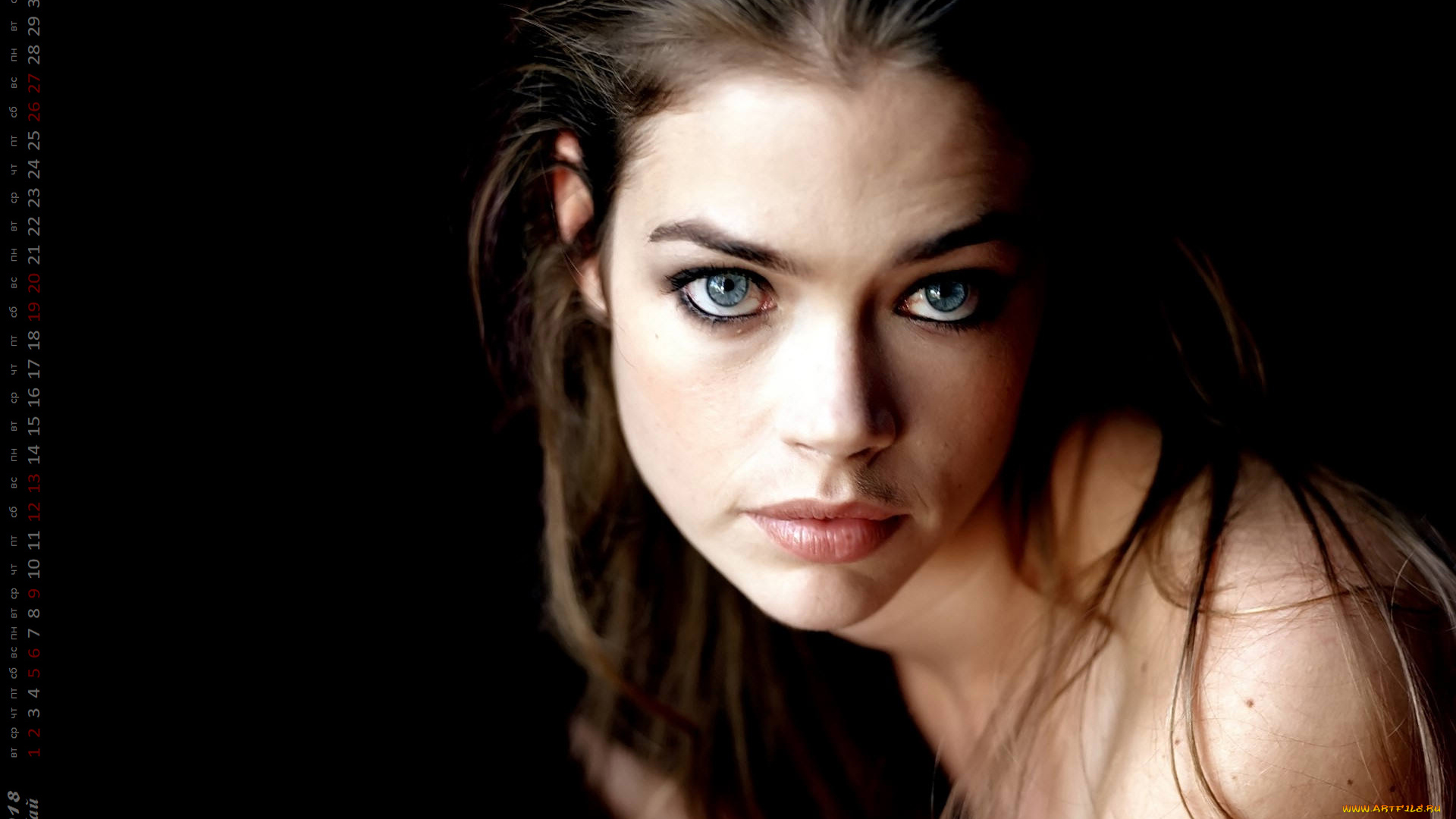 календари, девушки, лицо, взгляд