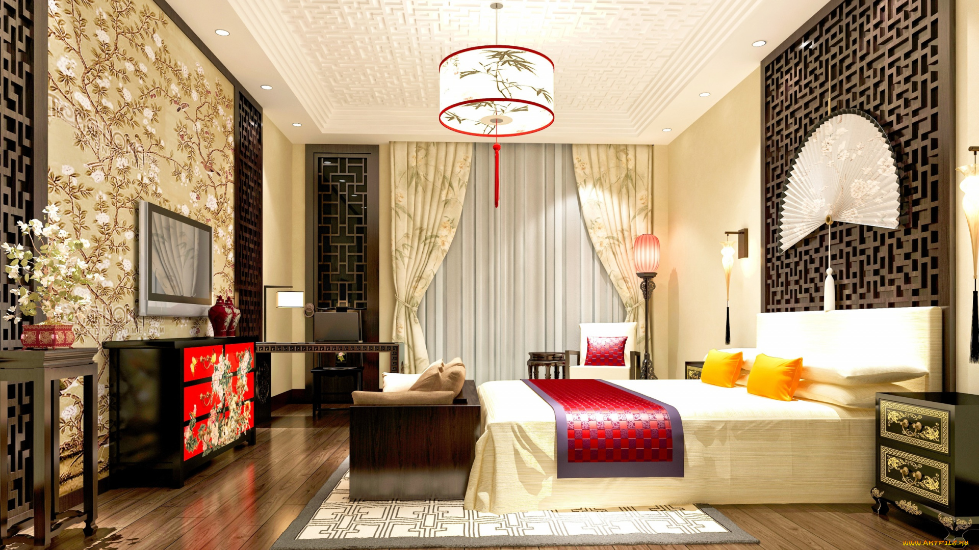 китайский, интерьер, интерьер, спальня, bedroom, interior, design, china, chinese, style, китай, комната