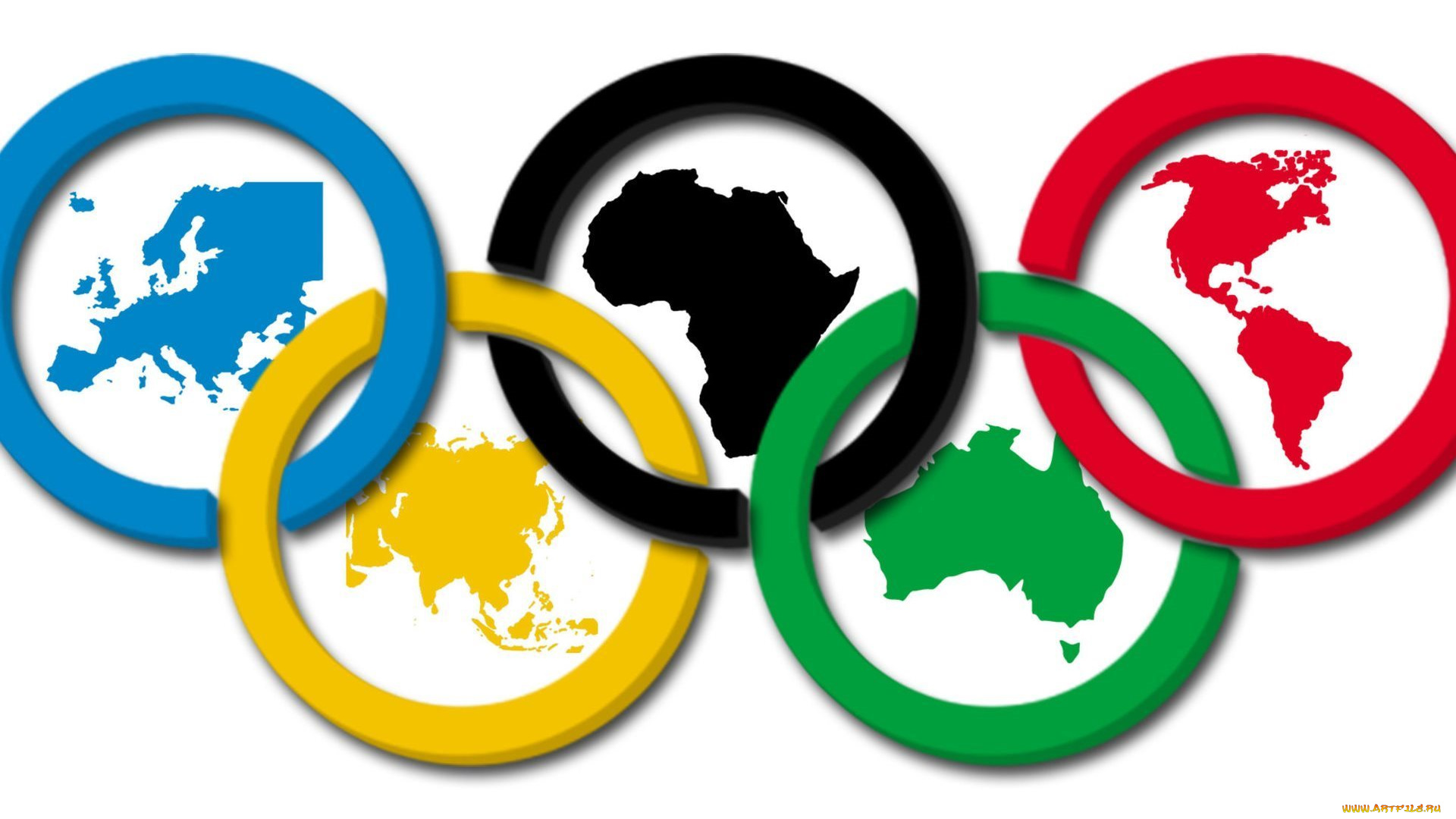 спорт, 3d, рисованные, материки, кольца