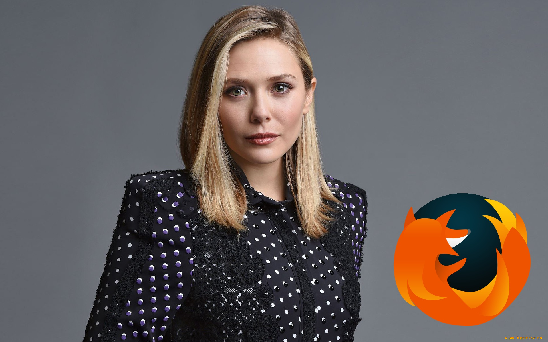 компьютеры, mozilla, firefox, логотип, девушка, взгляд, фон