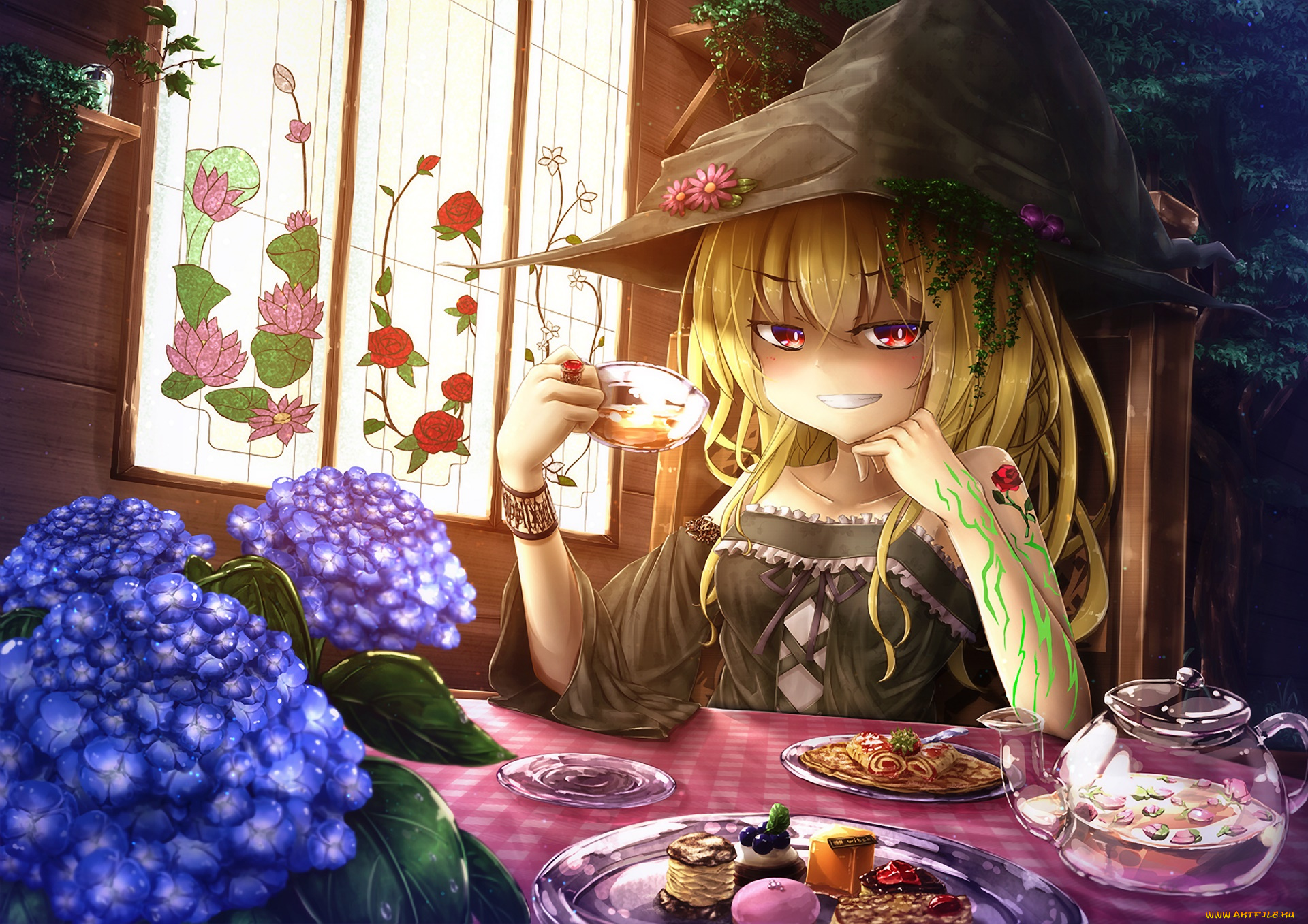 аниме, touhou, взгляд, фон, девушка