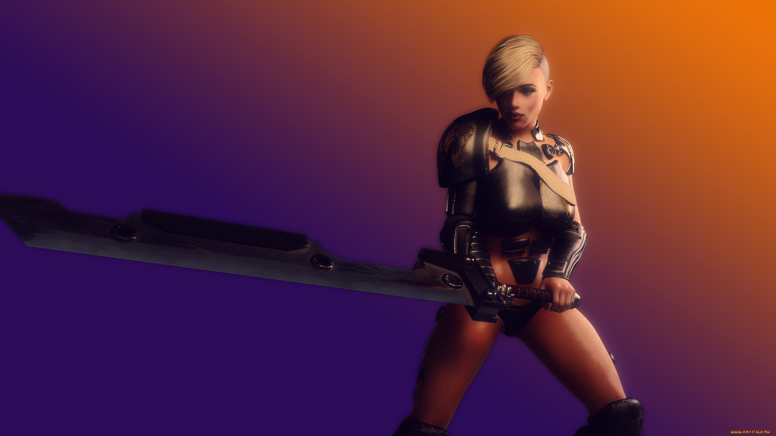 3д, графика, ужас, , horror, фон, взгляд, девушка