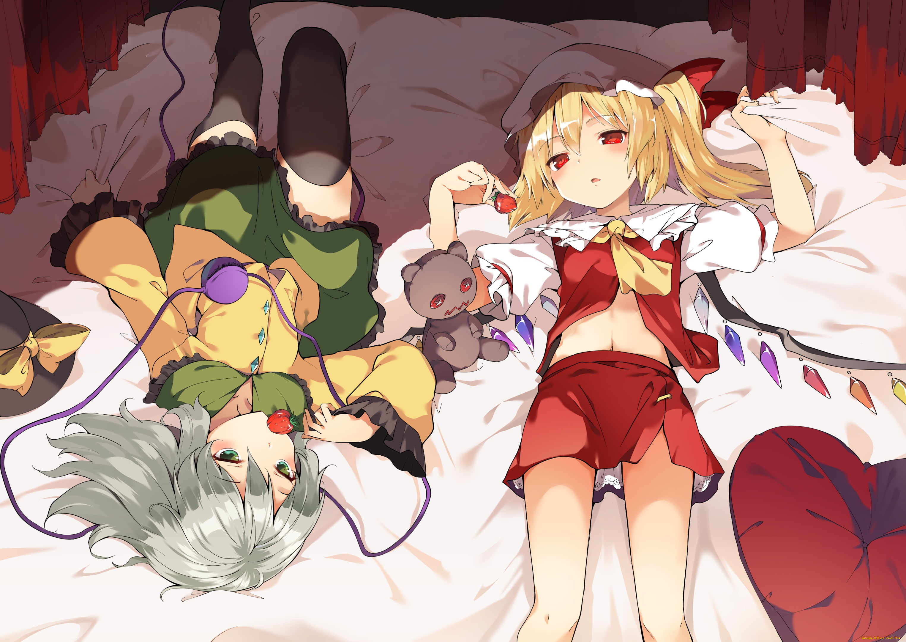 аниме, touhou, hasebe, yuusaku, komeiji, koishi, flandre, scarlet