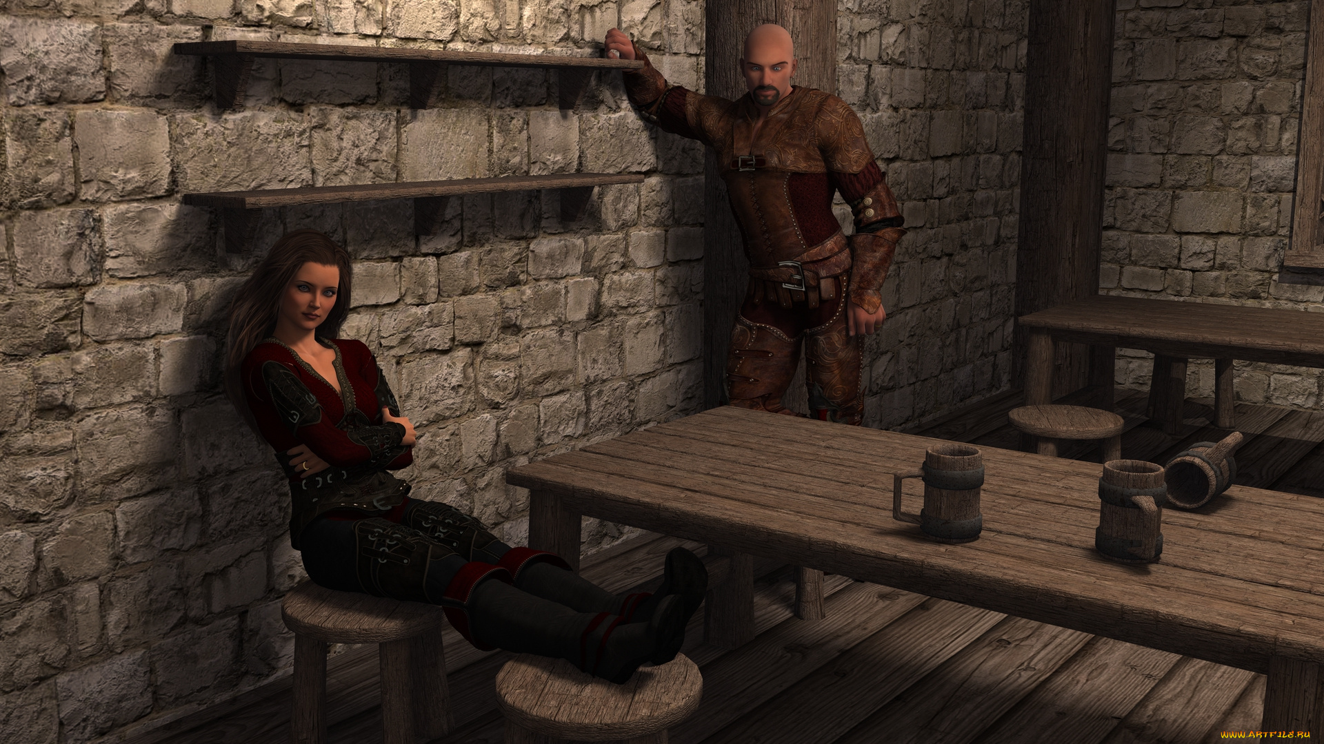 3д, графика, фантазия, , fantasy, девушка, взгляд, фон