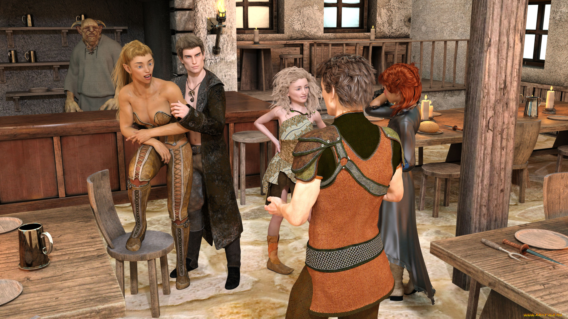 3д, графика, фантазия, , fantasy, фон, взгляд, девушки