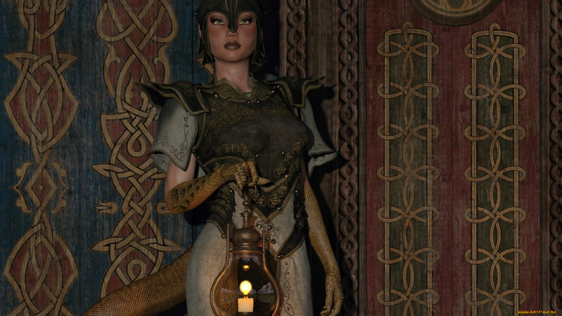 3д, графика, фантазия, , fantasy, фон, взгляд, девушка