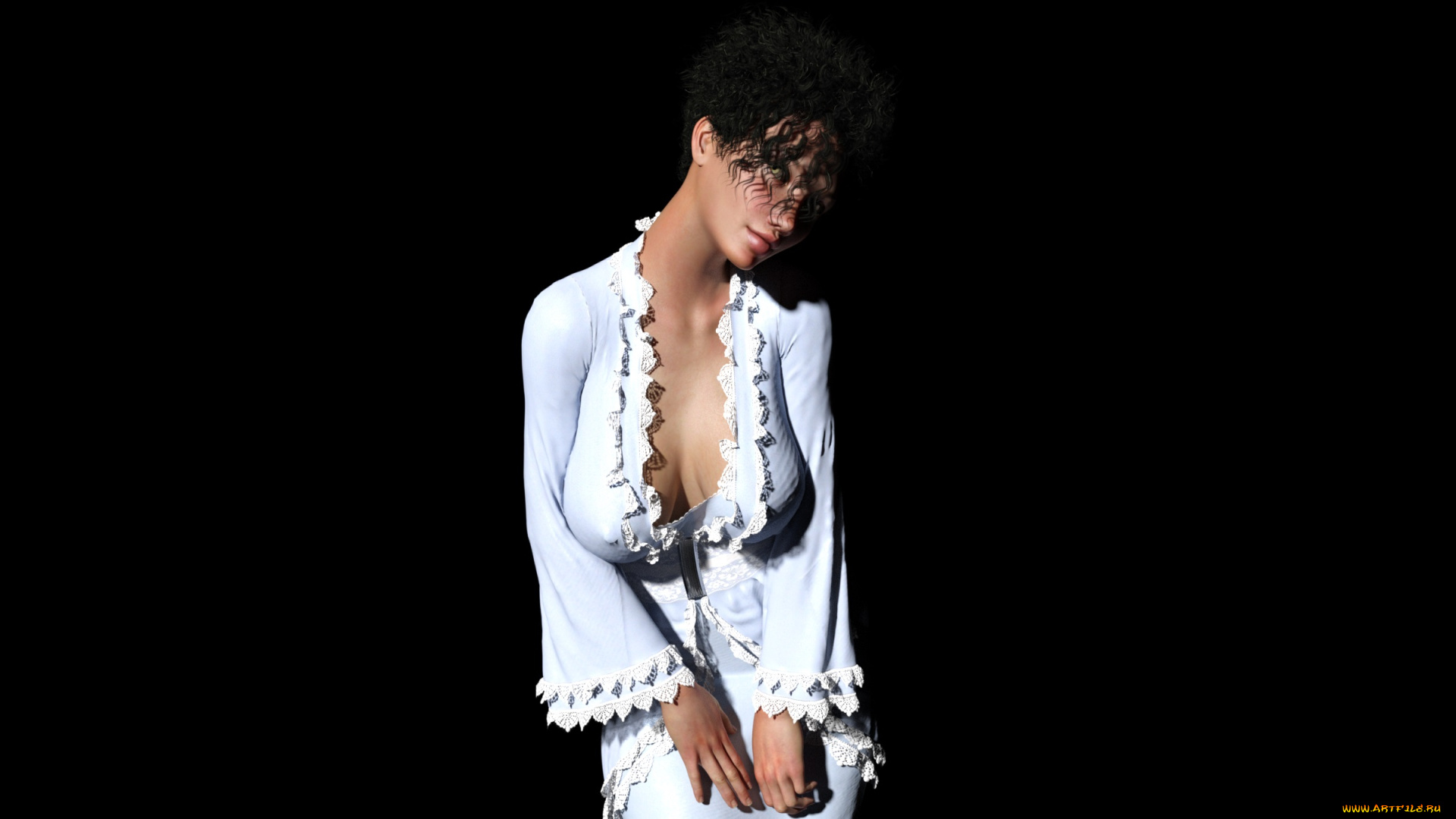 3д, графика, люди, , people, девушка, взгляд, фон