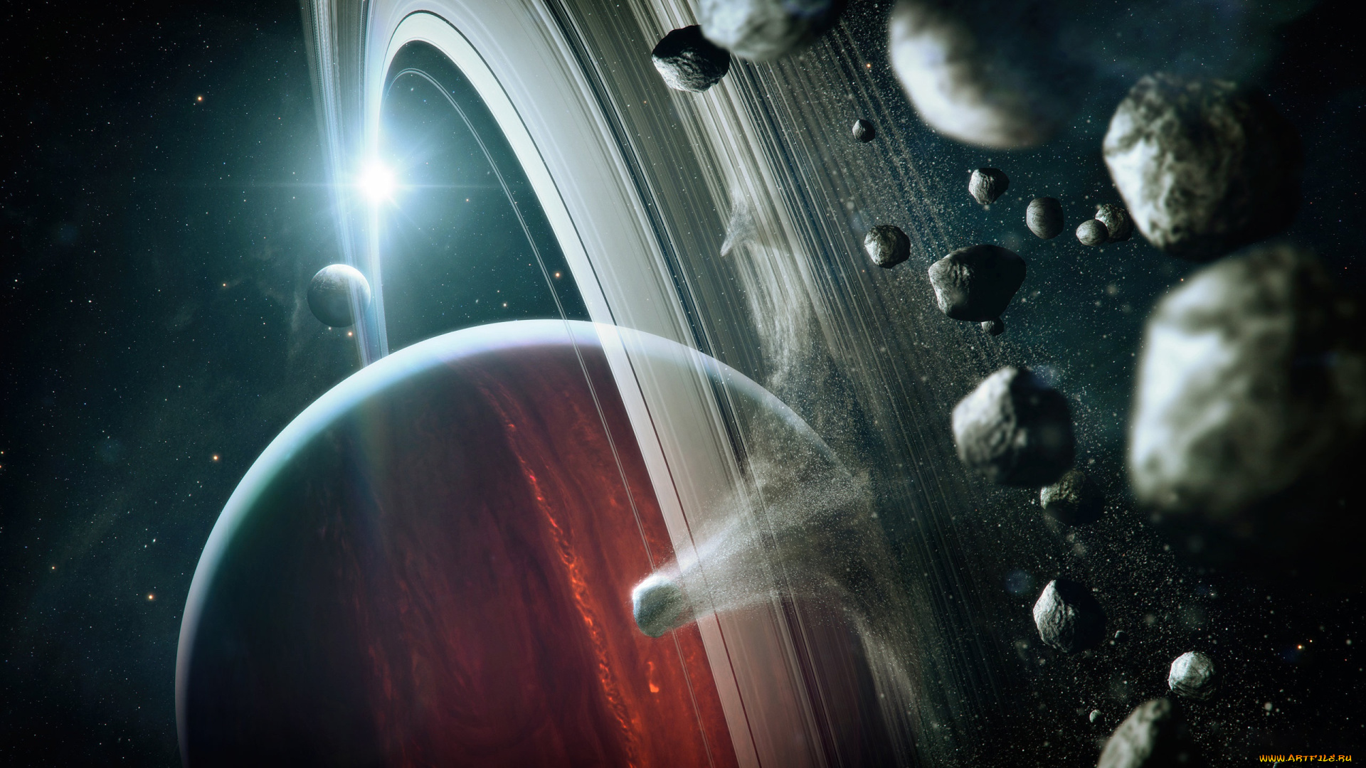 космос, арт, звезды, галактика, планеты, вселенная