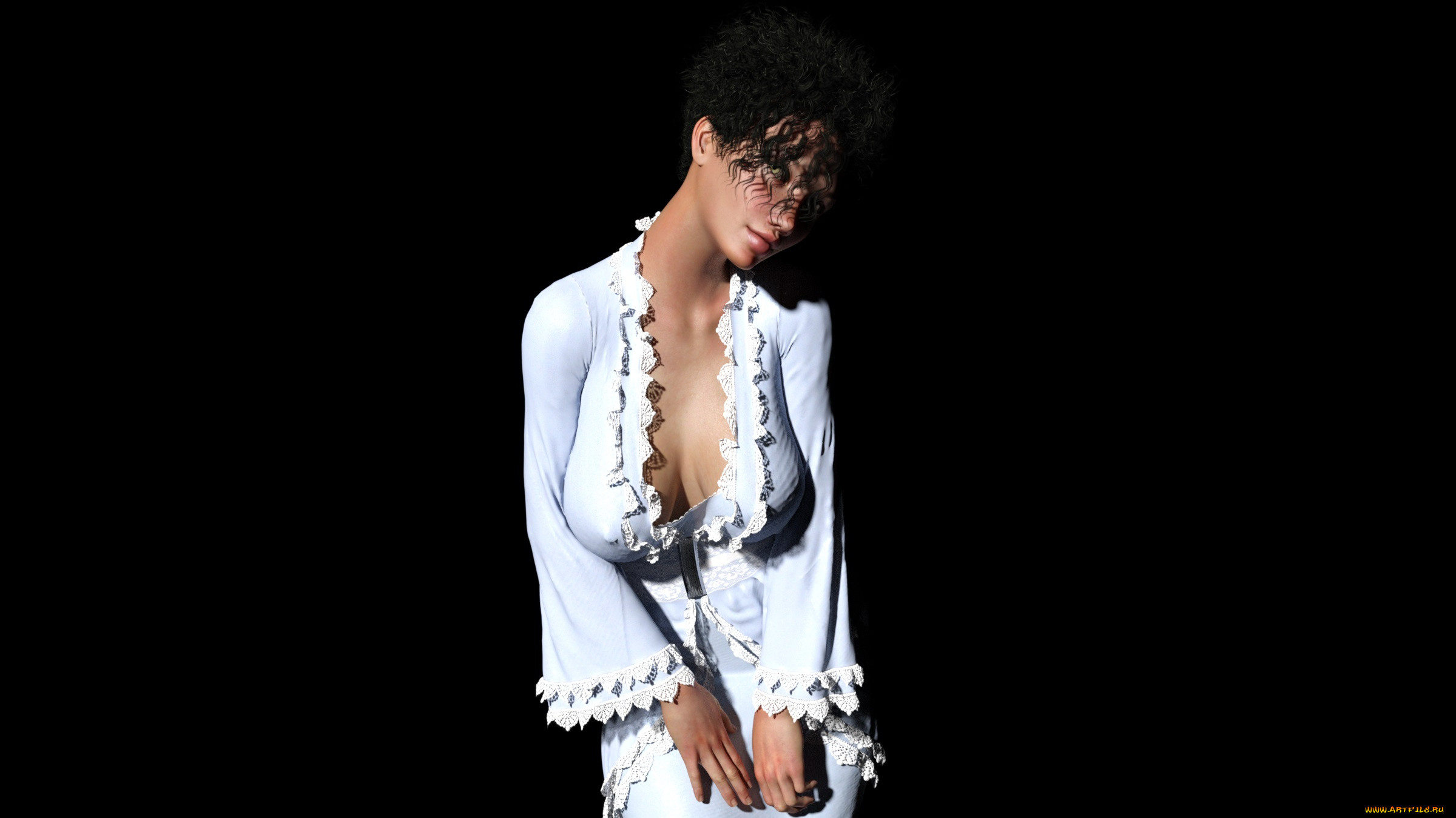 3д, графика, люди, , people, девушка, взгляд, фон