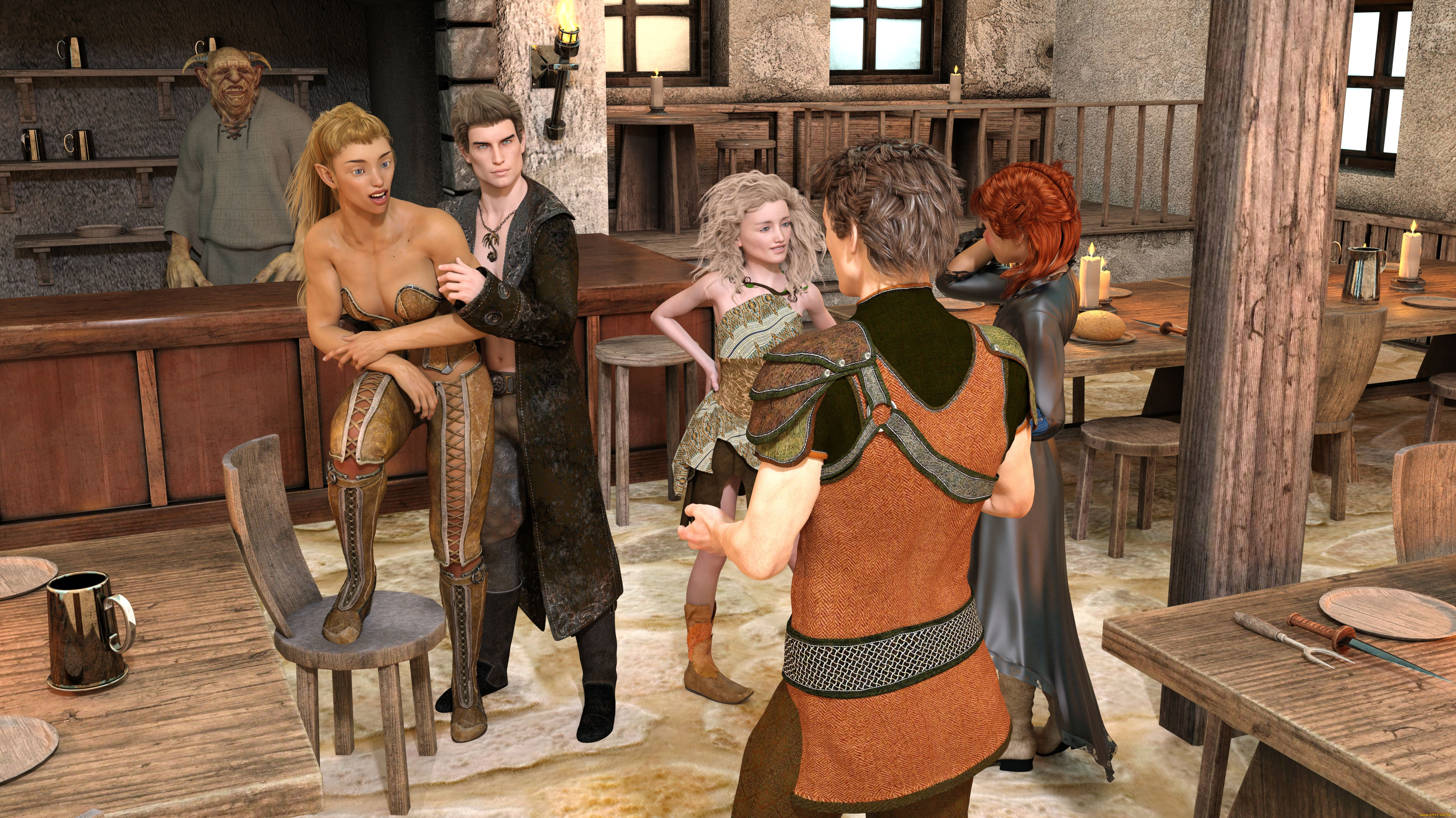 3д, графика, фантазия, , fantasy, фон, взгляд, девушки