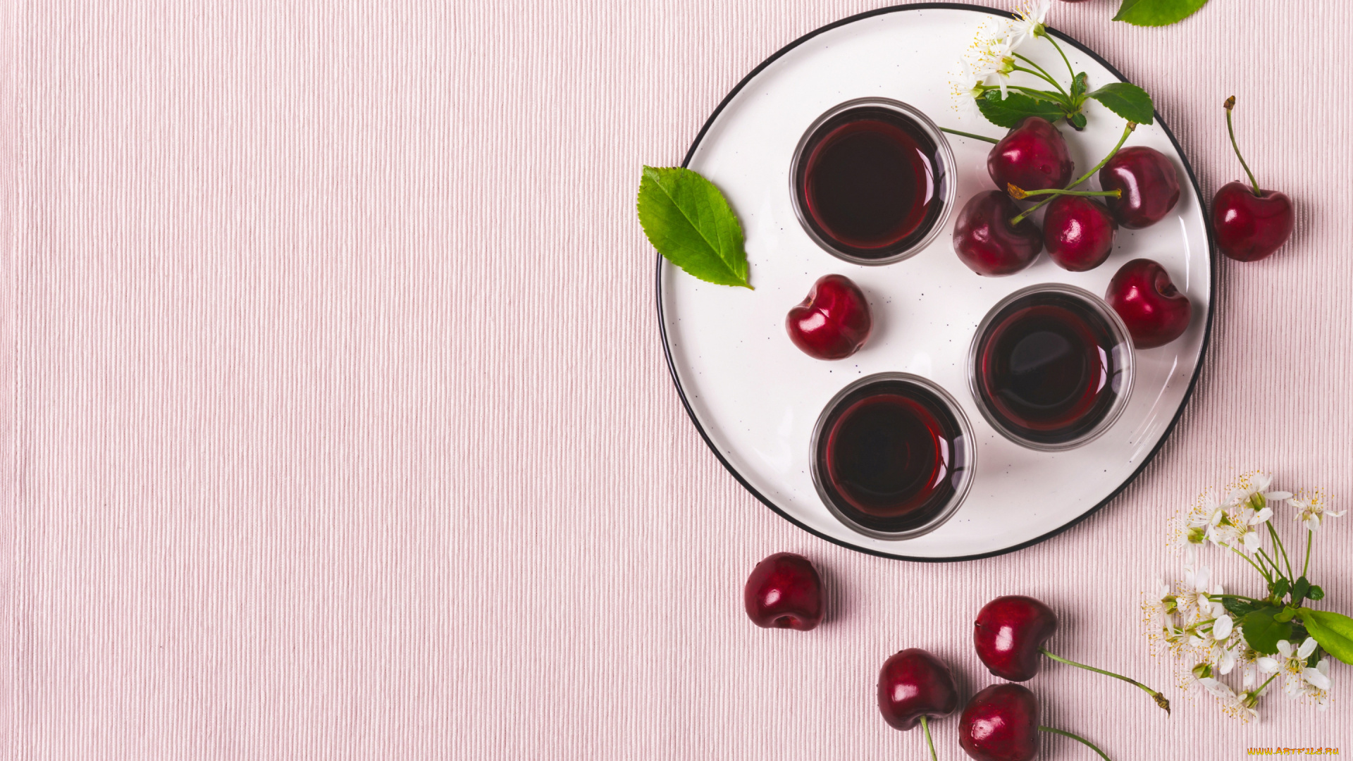 еда, напитки, вишня, поднос, ликер