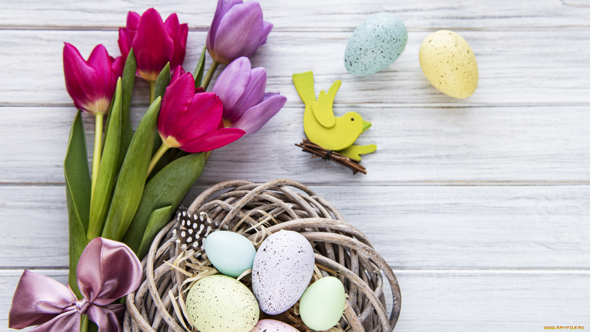 праздничные, пасха, праздник, тюльпаны, декор
