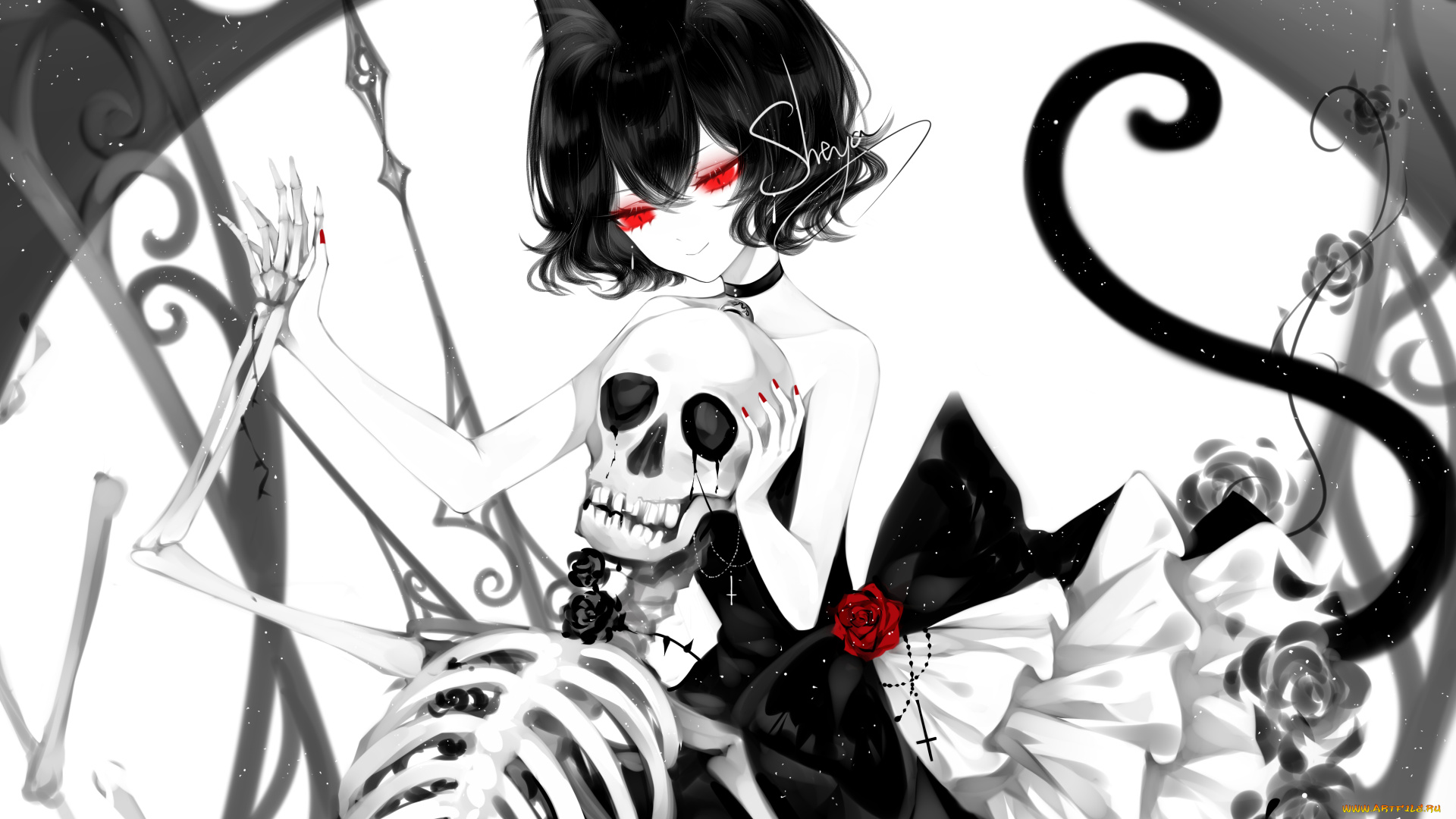 sheya, аниме, животные, , существа, девушка