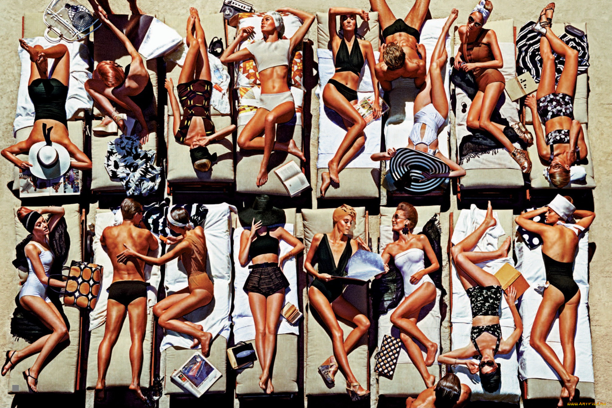 разное, люди, девушки, парни, купальники, пляж, шляпы