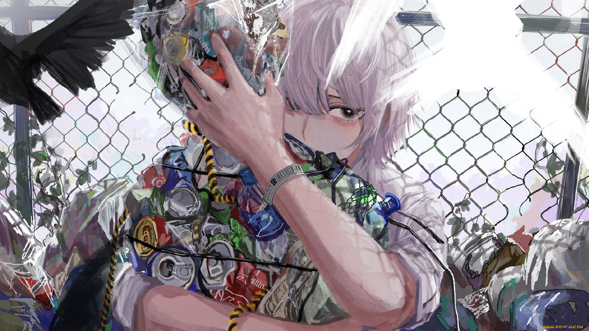 аниме, unknown, , другое, , объятия, мусор